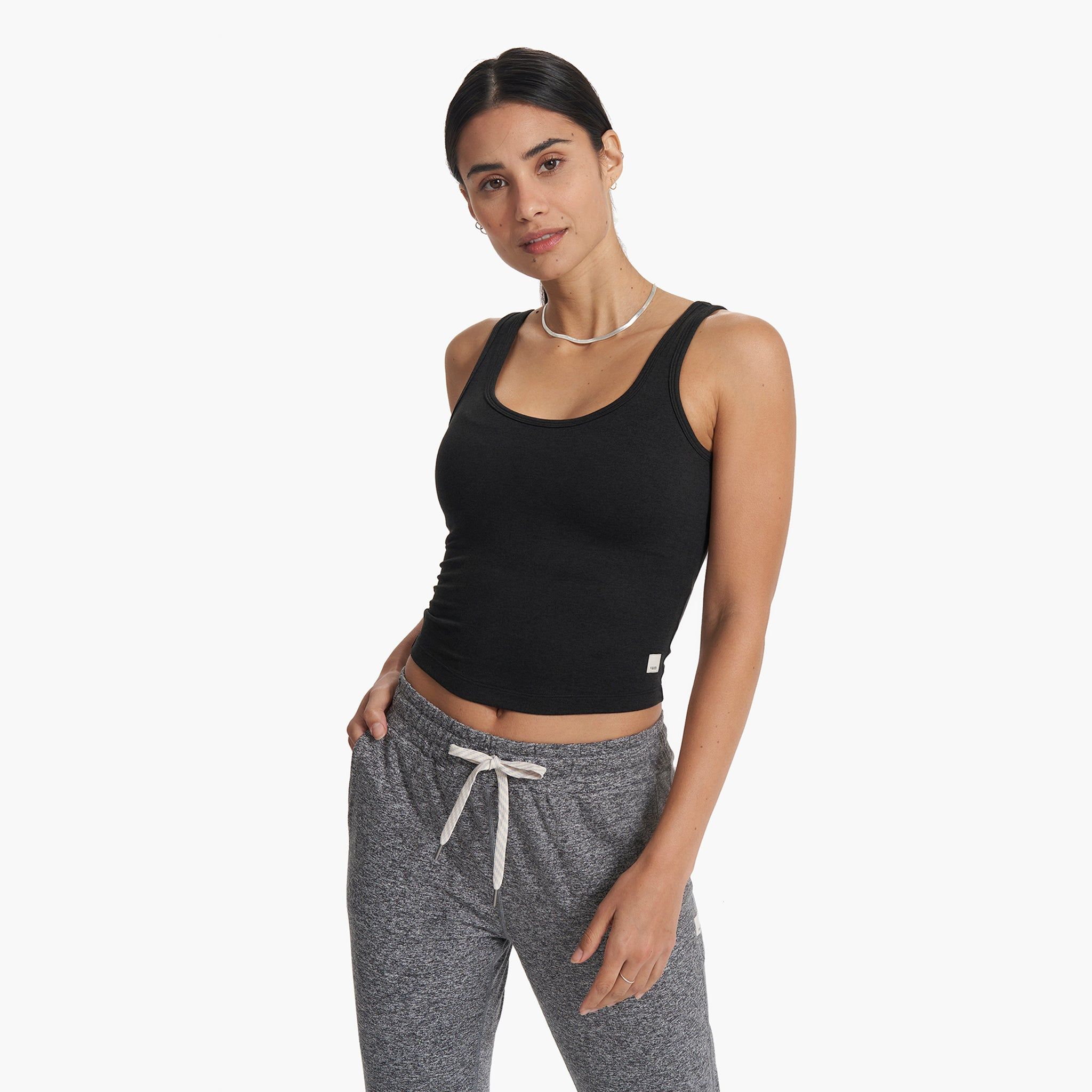 Halo Essential Tank | Black Heather sold by Vuori