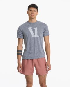V1 Logo Tee | White/Cloud sold by Vuori