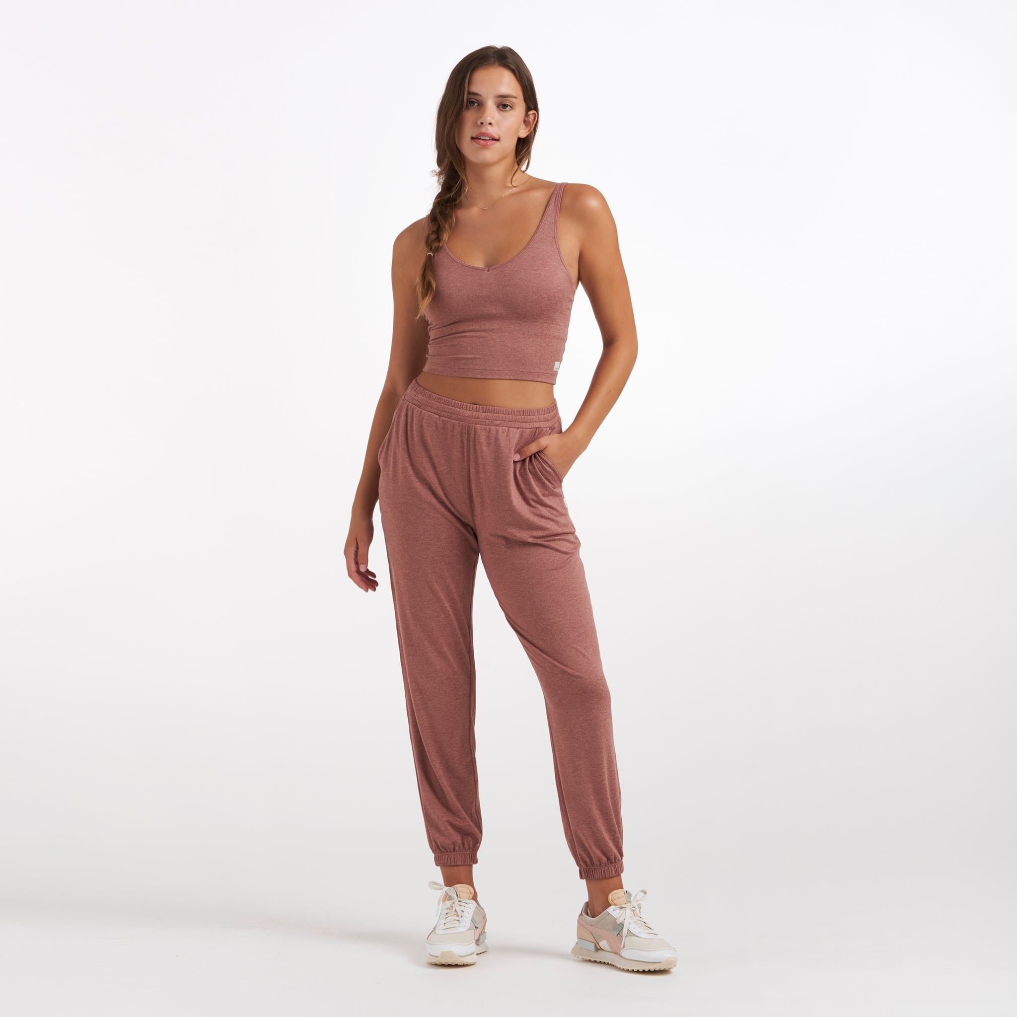 Halo Performance Crop | Light Terracotta Heather sold by Vuori product image thumbnail 6