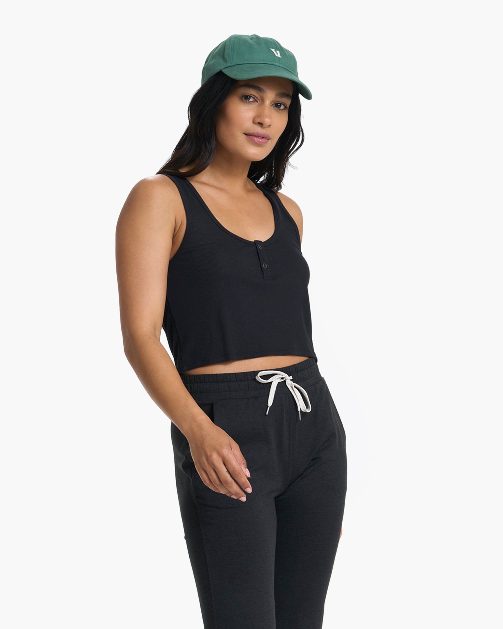 Cove Crop Tank | Black sold by Vuori