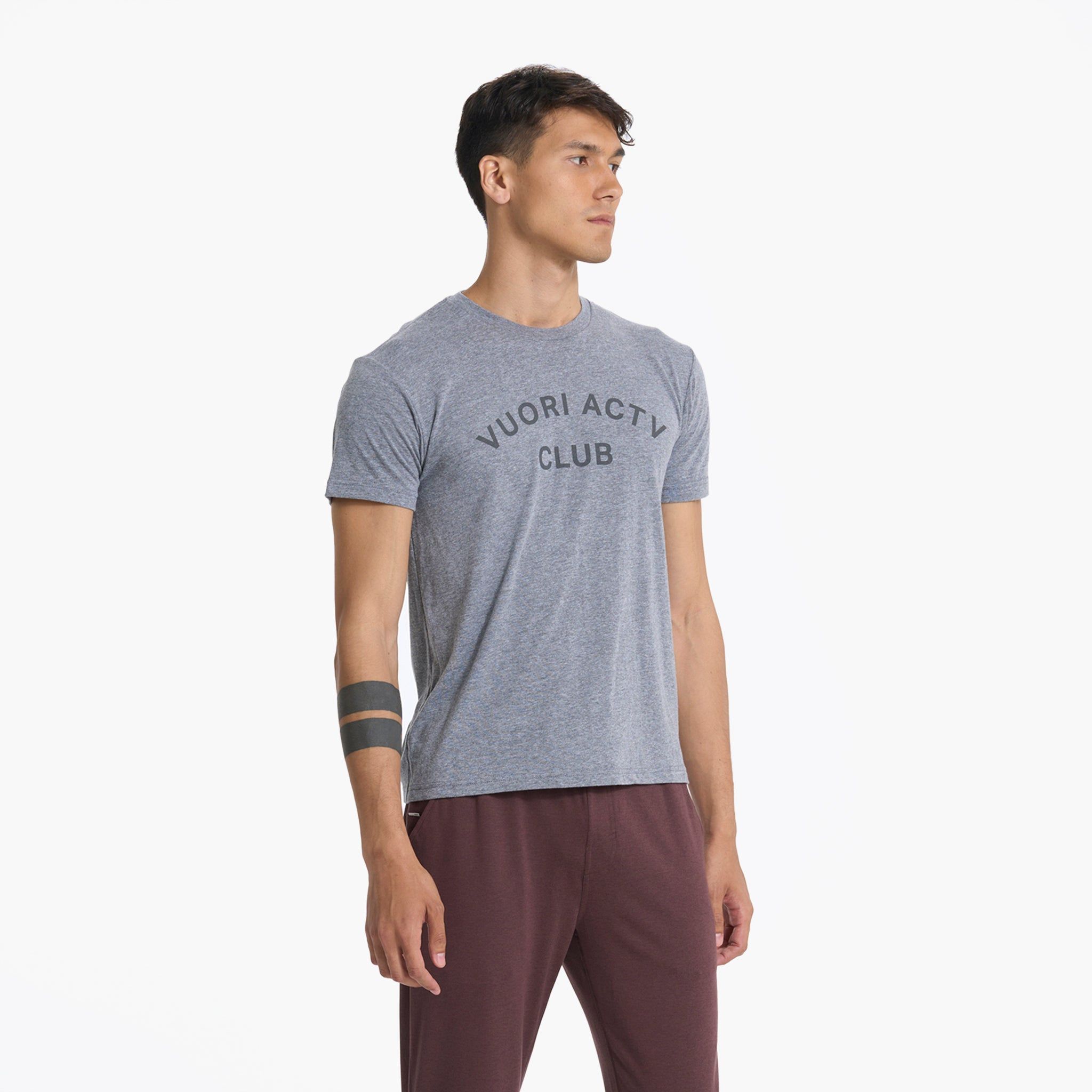ACTV Club Tee | Heather Grey sold by Vuori product image thumbnail 3