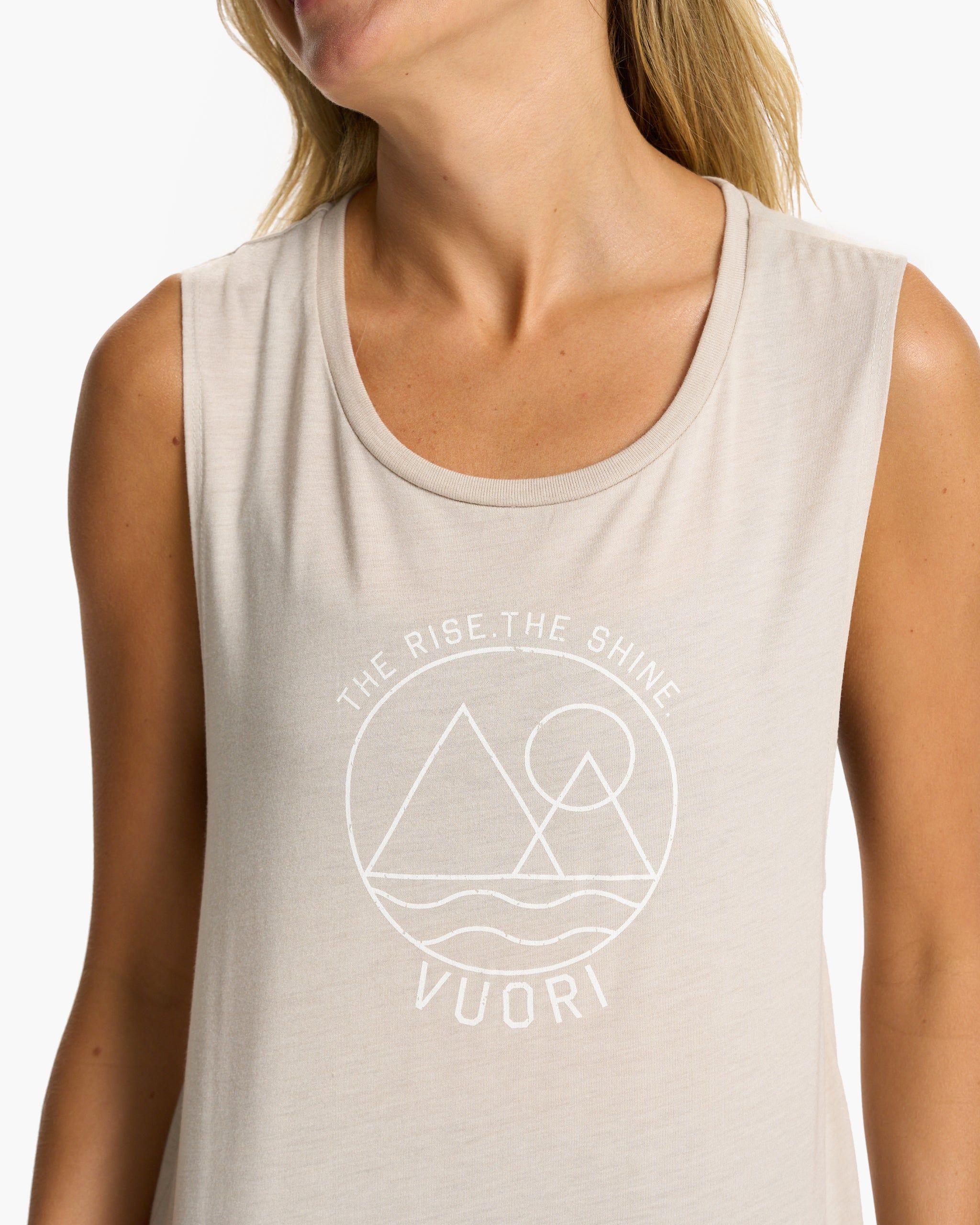 The Rise The Shine Tank | Heather Dust sold by Vuori product image thumbnail 3