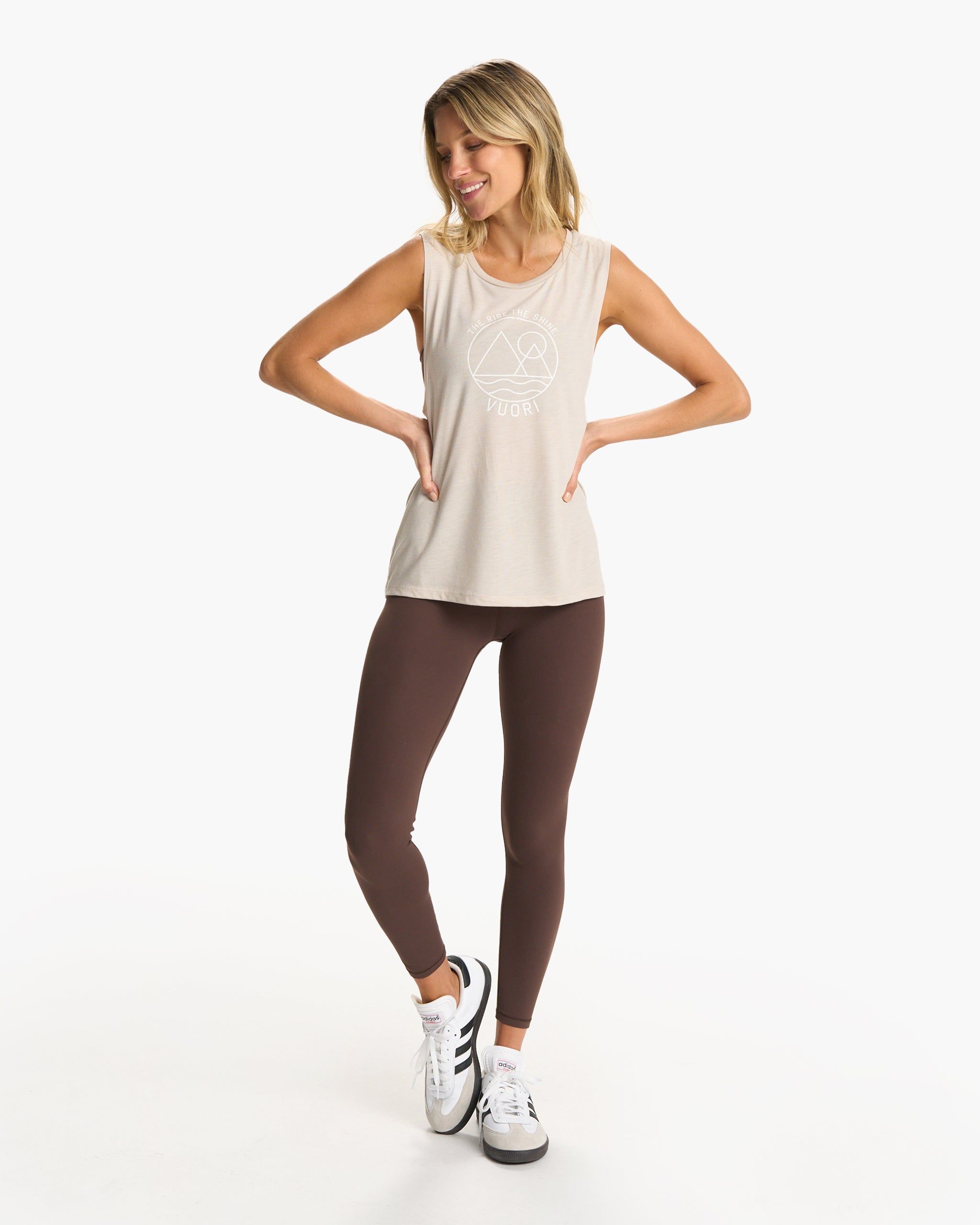 The Rise The Shine Tank | Heather Dust sold by Vuori product image thumbnail 6