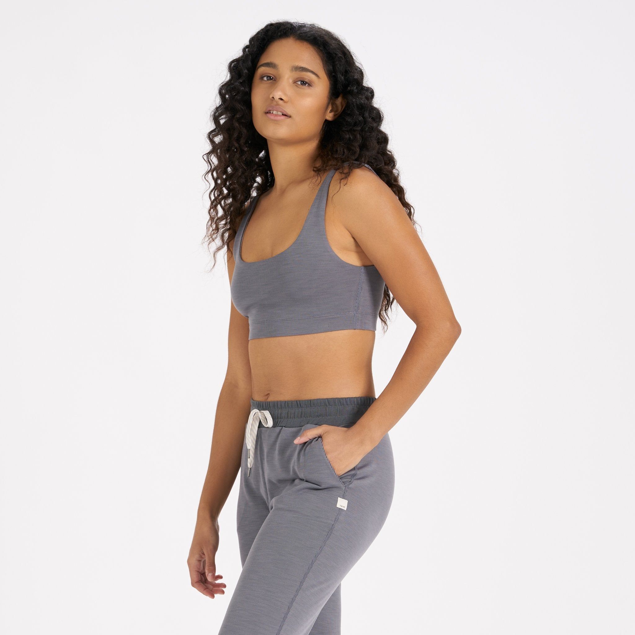 Lux Rib Daily Bra | Heather Grey sold by Vuori product image thumbnail 2