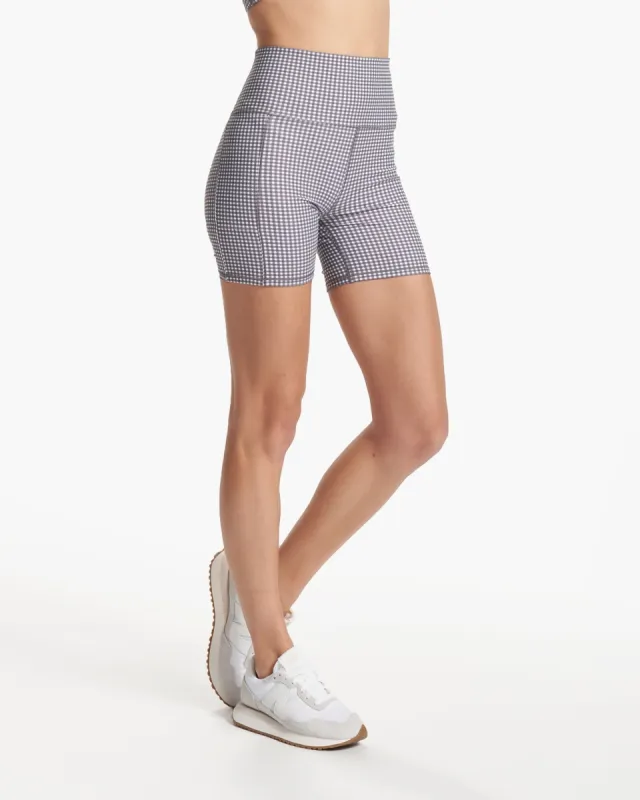 Studio Pocket Short | White Gingham Plaid sold by Vuori