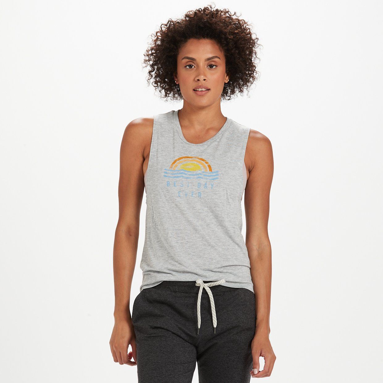 Best Day Tank | Heather Grey sold by Vuori