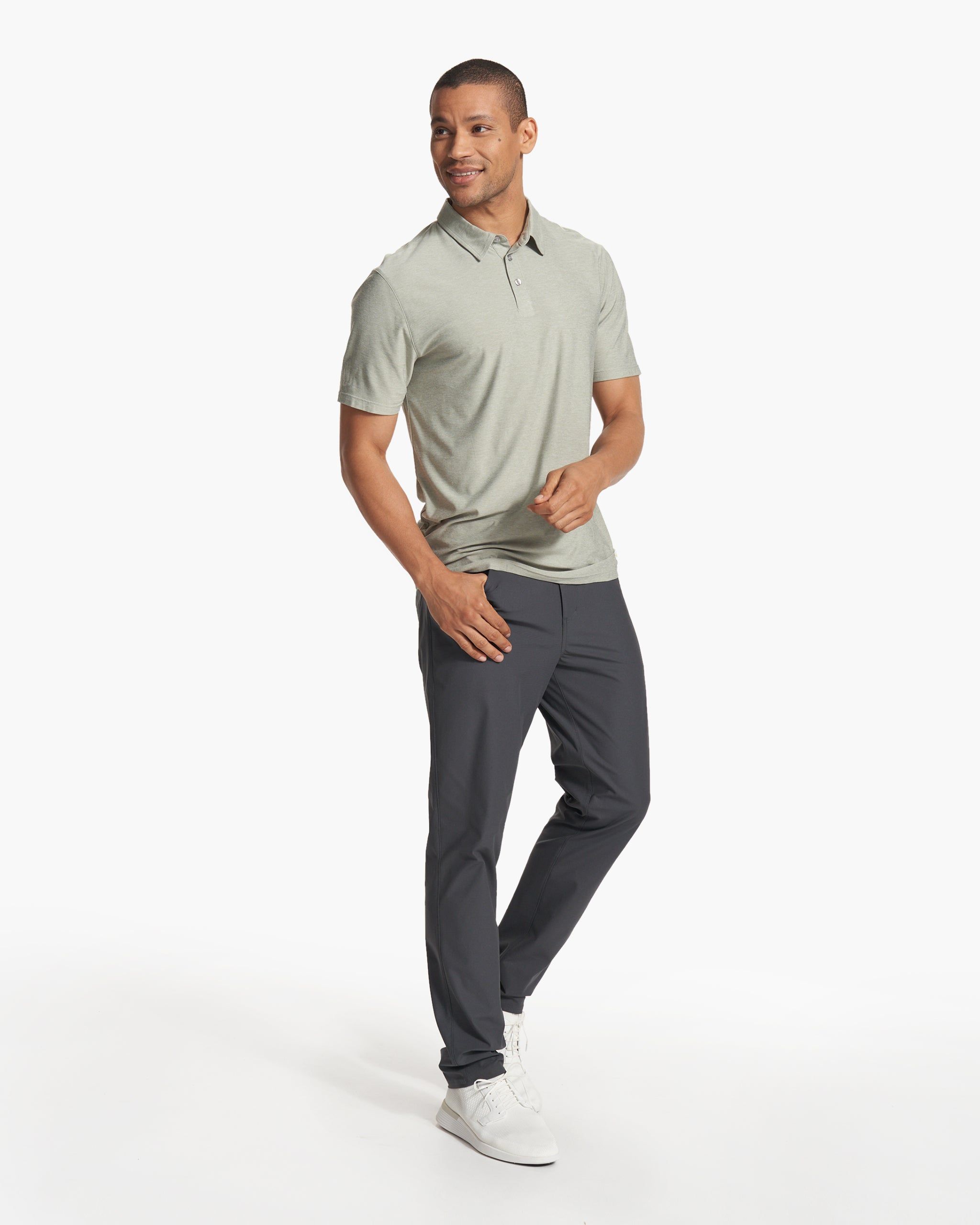 Strato Tech Polo | White Sage Heather sold by Vuori product image thumbnail 6
