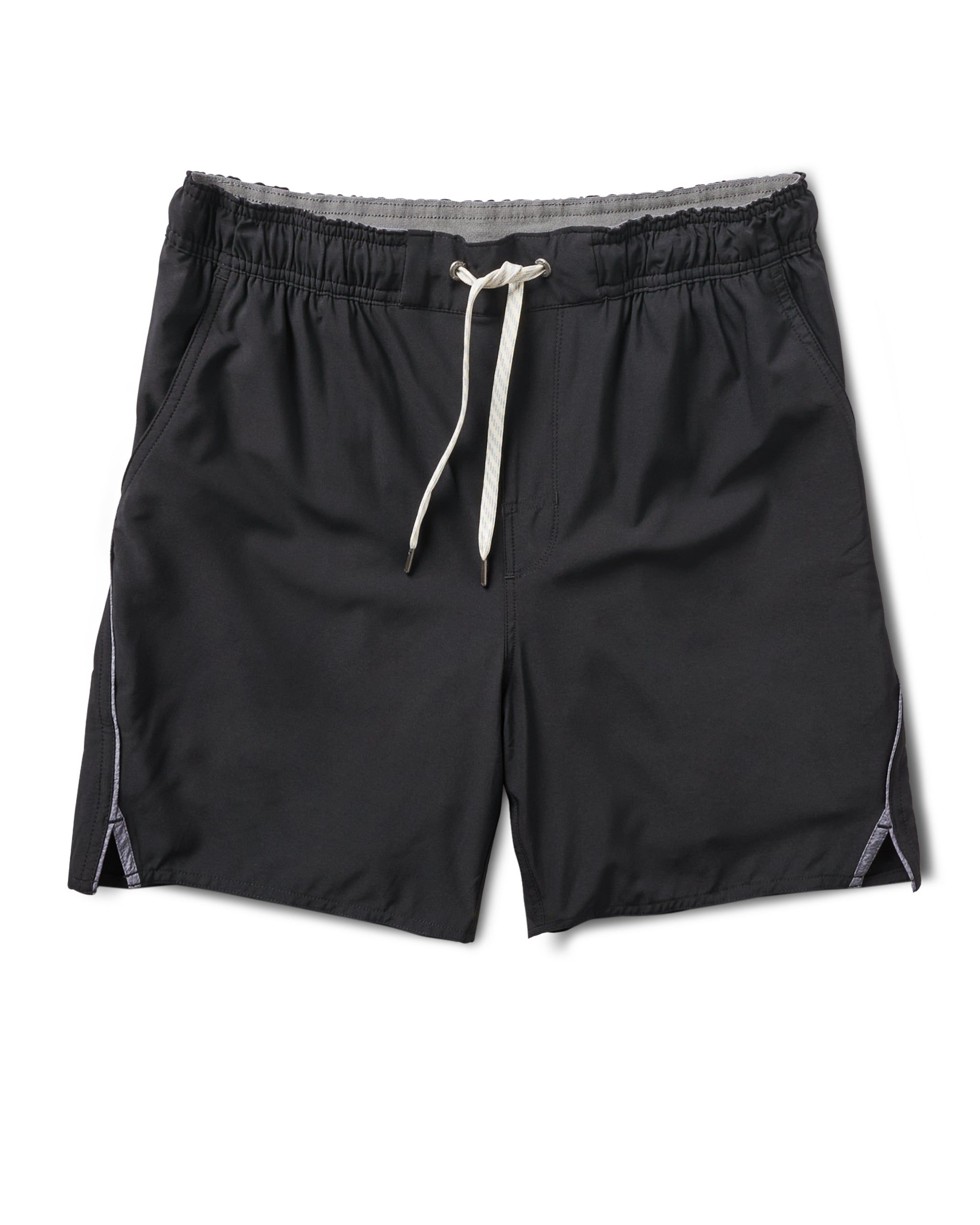 Trail Short | Black Heather Grey Stripe sold by Vuori