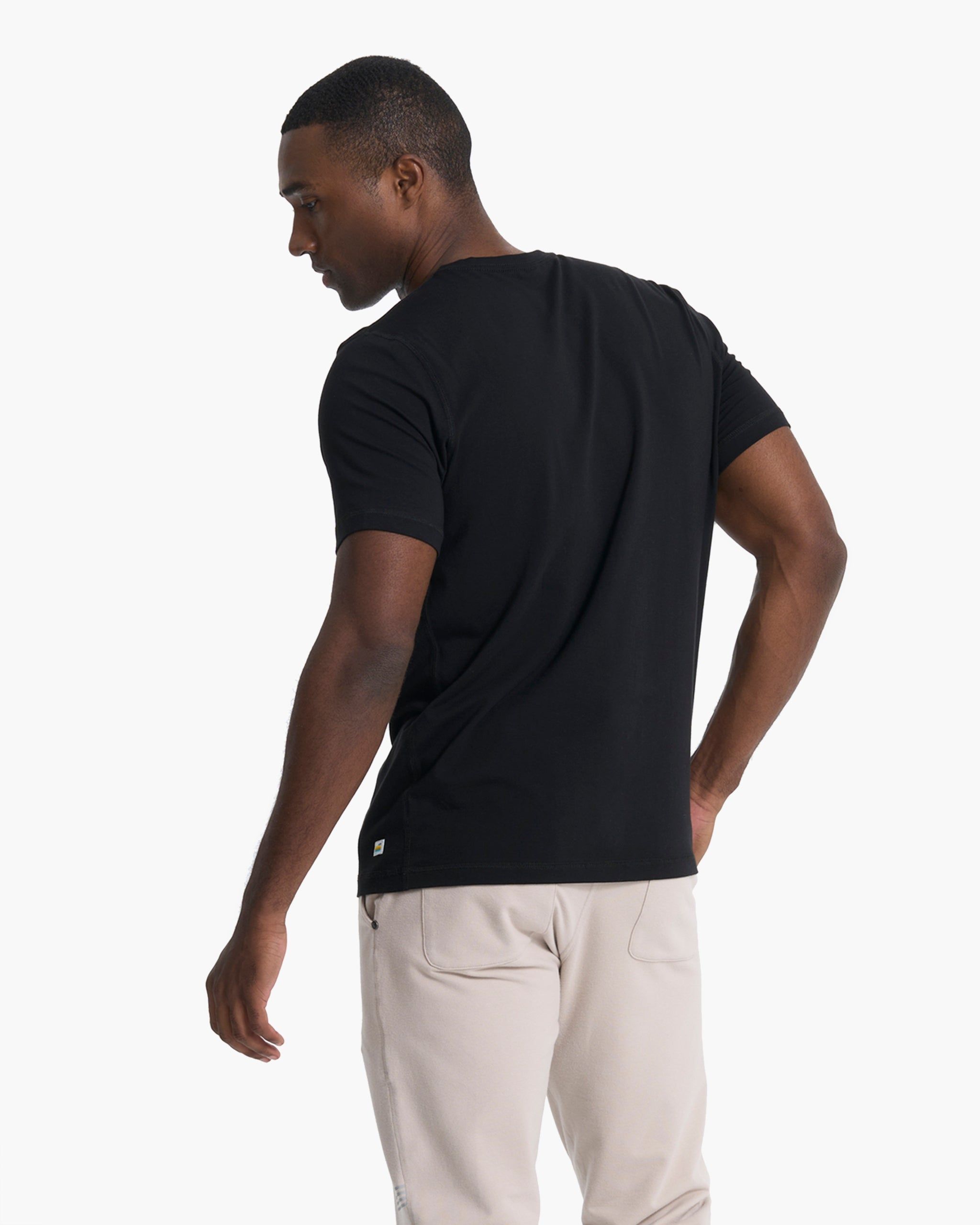 Short-Sleeve Ever Henley | Black sold by Vuori product image thumbnail 3