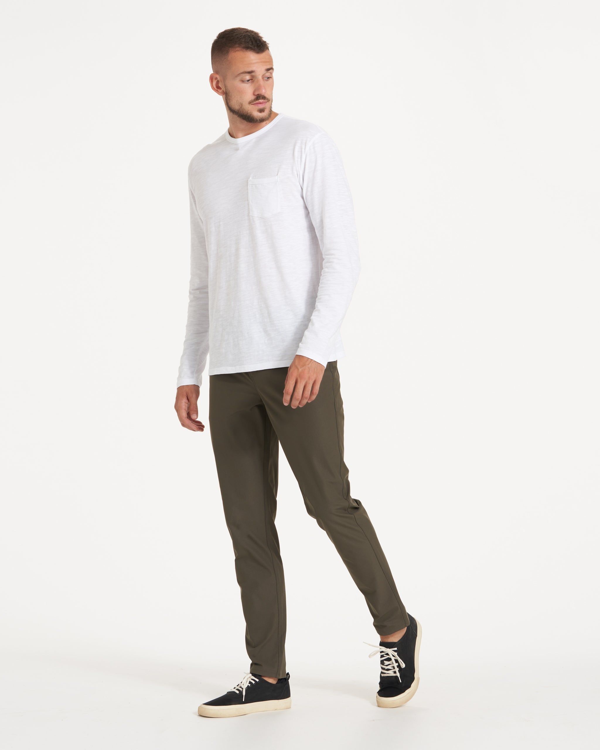 Long-Sleeve Rise Tee | White sold by Vuori product image thumbnail 5
