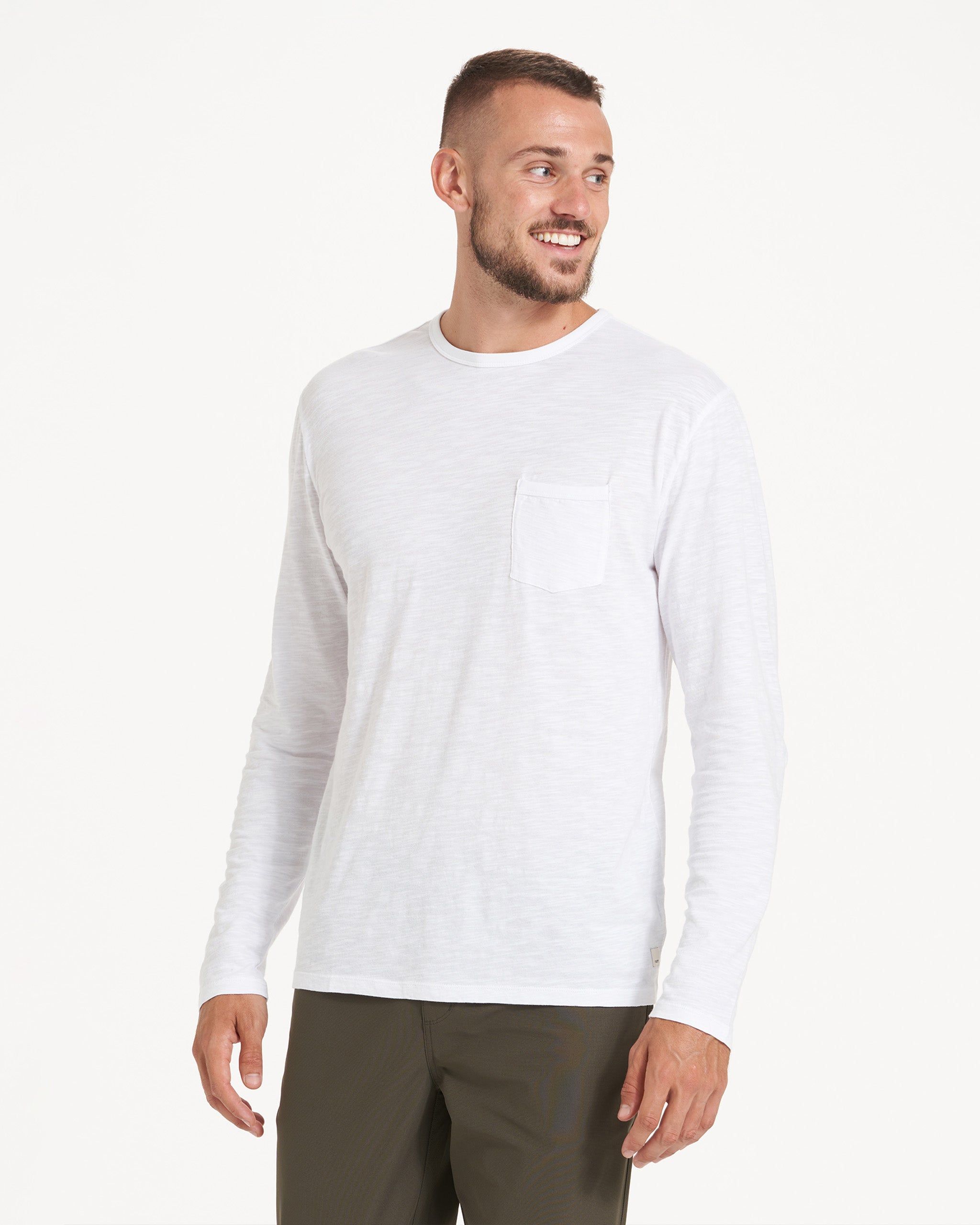 Long-Sleeve Rise Tee | White sold by Vuori product image thumbnail 3