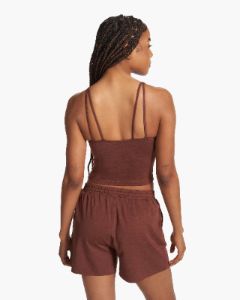 Halo Performance Crop | Cedar Heather sold by Vuori