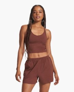 Halo Performance Crop | Cedar Heather sold by Vuori