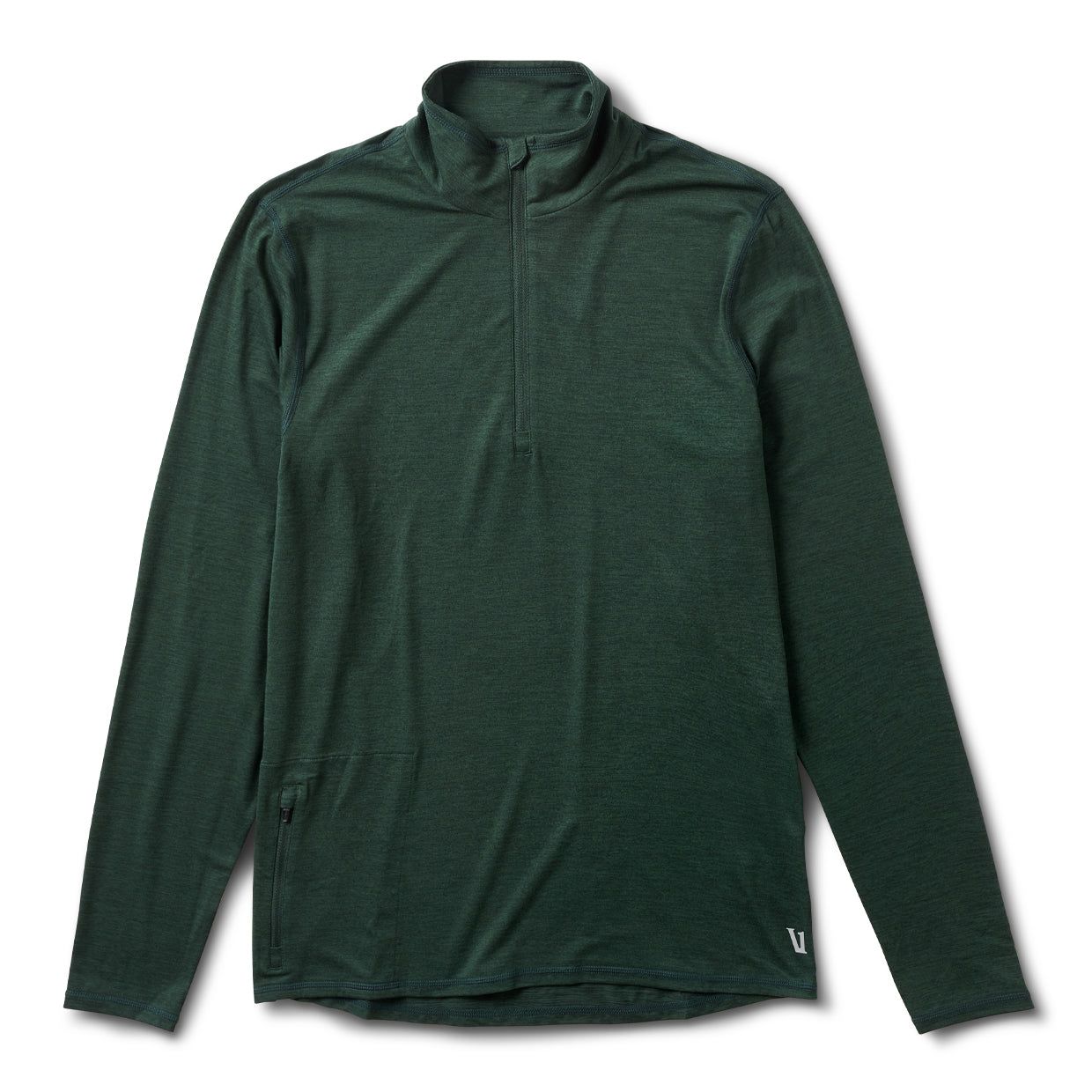 Ease Performance Half Zip | Blackened Green Heather sold by Vuori