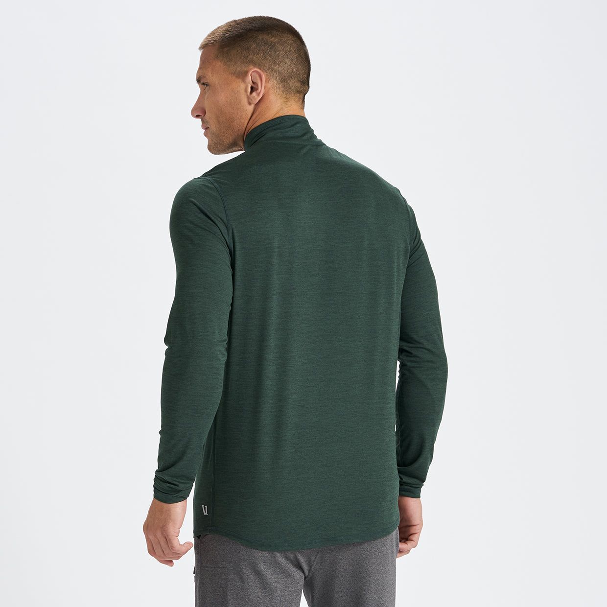 Ease Performance Half Zip | Blackened Green Heather sold by Vuori product image thumbnail 3