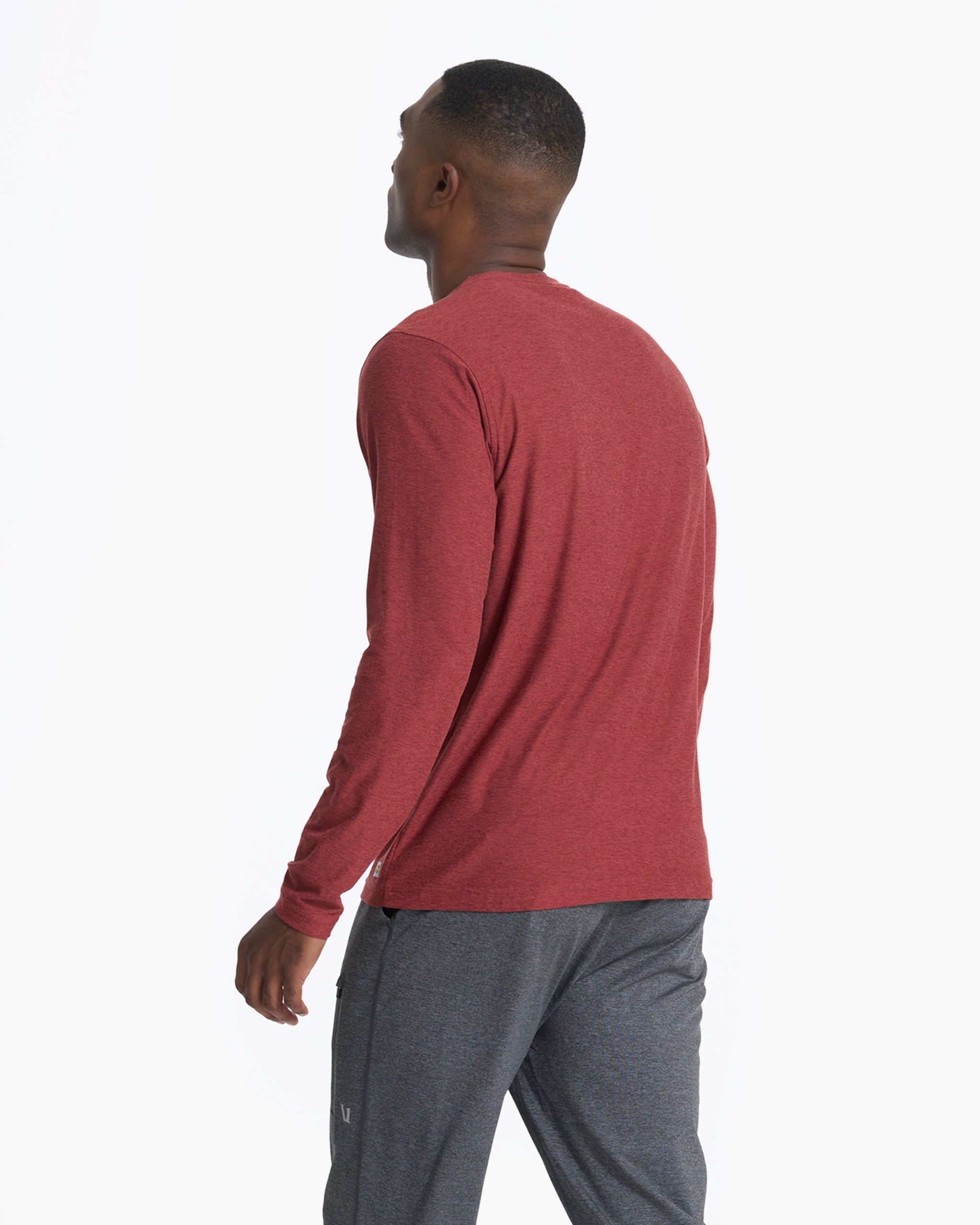 Long-Sleeve Strato Tech Tee | Currant Heather sold by Vuori product image thumbnail 5