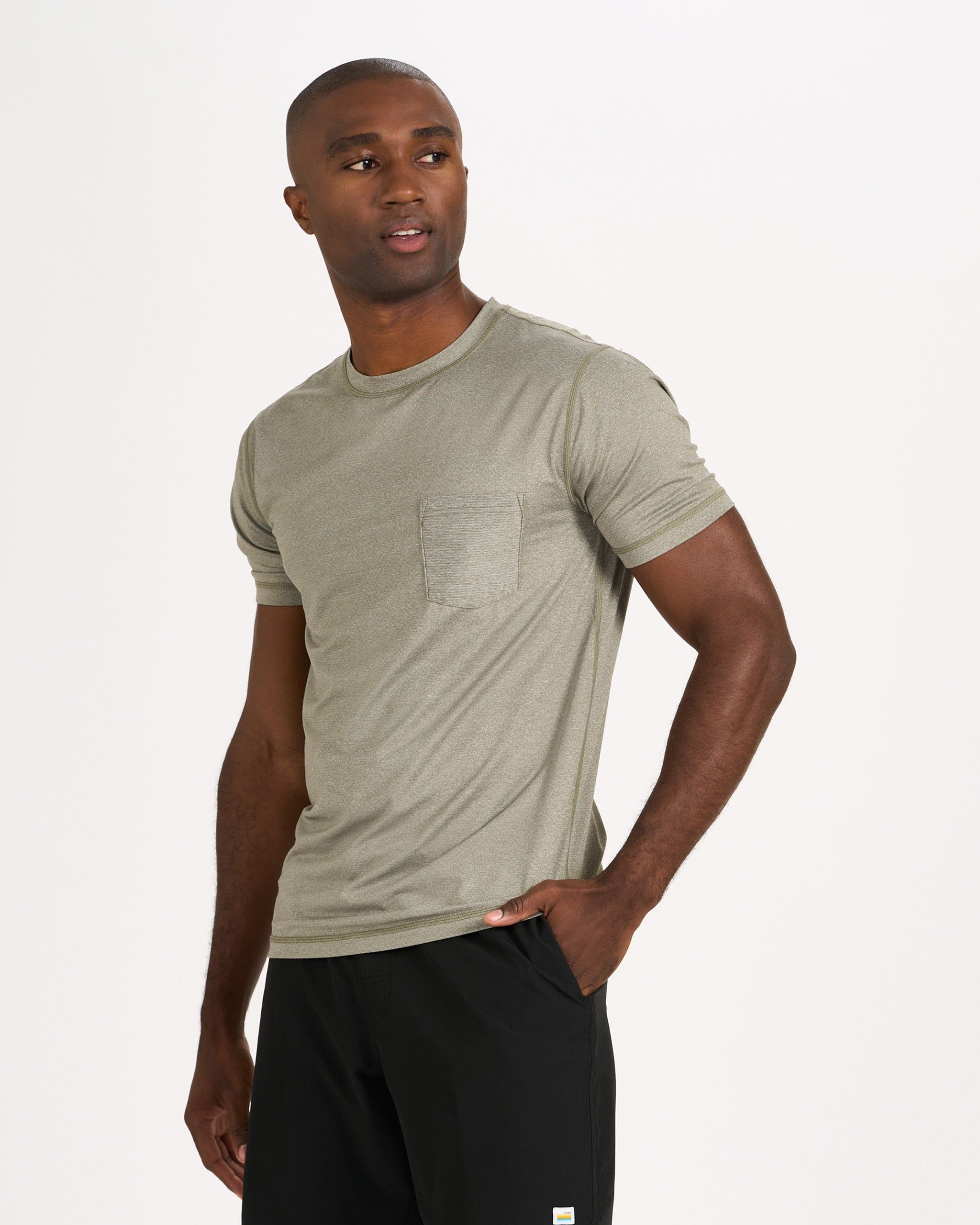 Tradewind Performance Tee | Army Heather sold by Vuori product image thumbnail 2