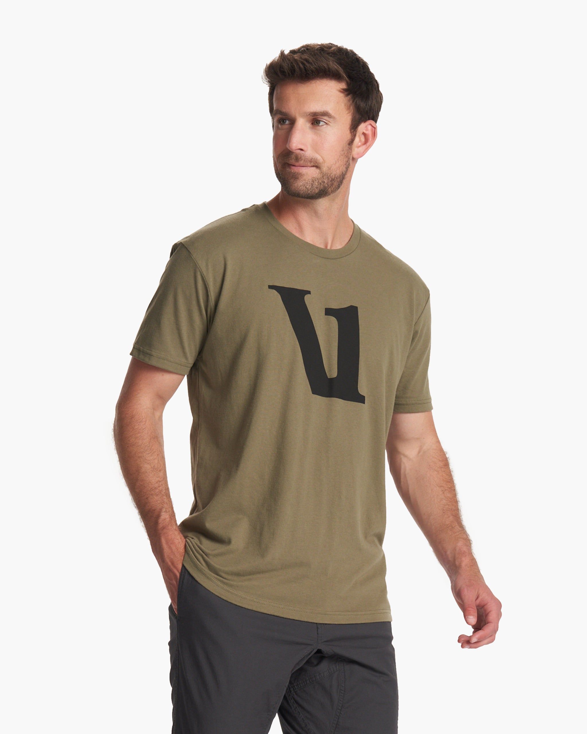 V1 Logo Tee | Army/Black sold by Vuori product image thumbnail 2