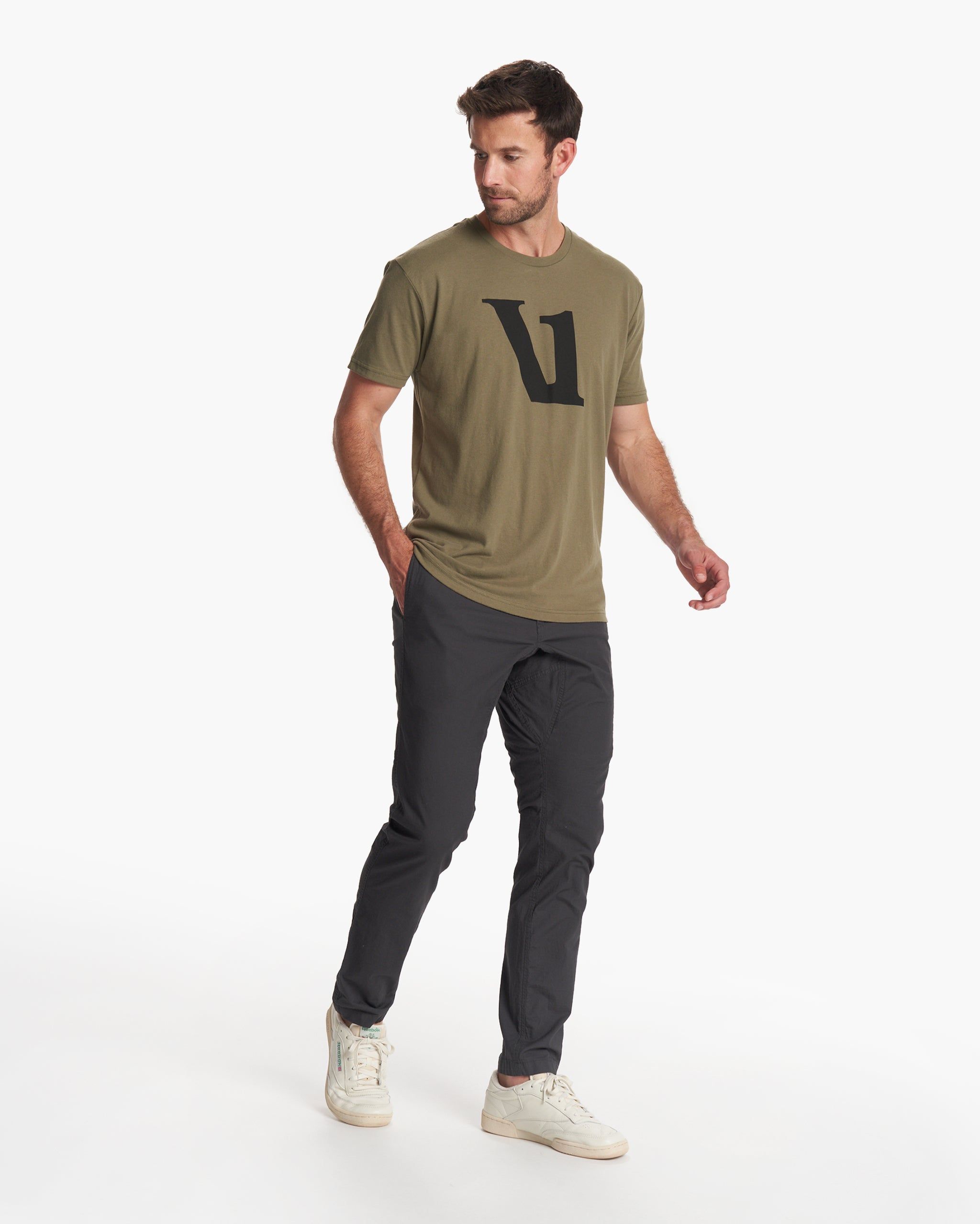 V1 Logo Tee | Army/Black sold by Vuori product image thumbnail 4
