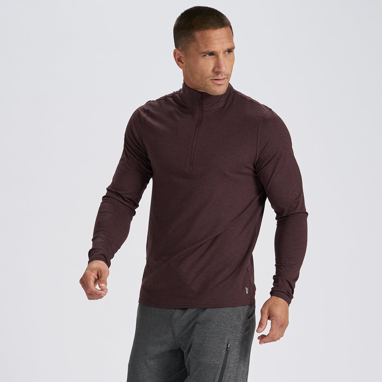 Ease Performance Half Zip | Oxblood Heather sold by Vuori product image thumbnail 2