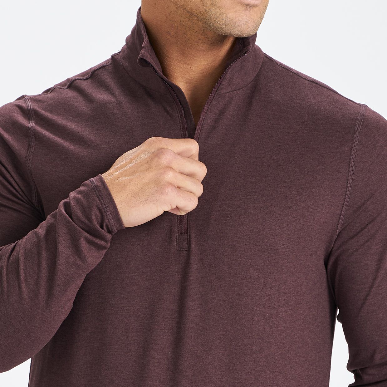 Ease Performance Half Zip | Oxblood Heather sold by Vuori product image thumbnail 6