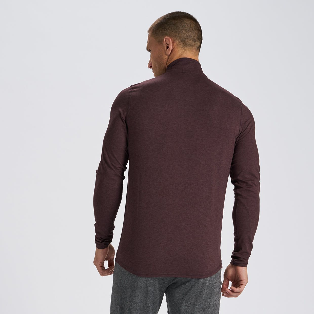 Ease Performance Half Zip | Oxblood Heather sold by Vuori product image thumbnail 4