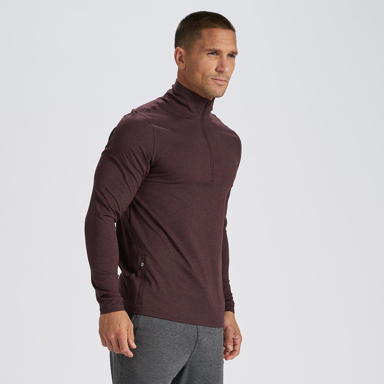 Ease Performance Half Zip | Oxblood Heather sold by Vuori product image thumbnail 3
