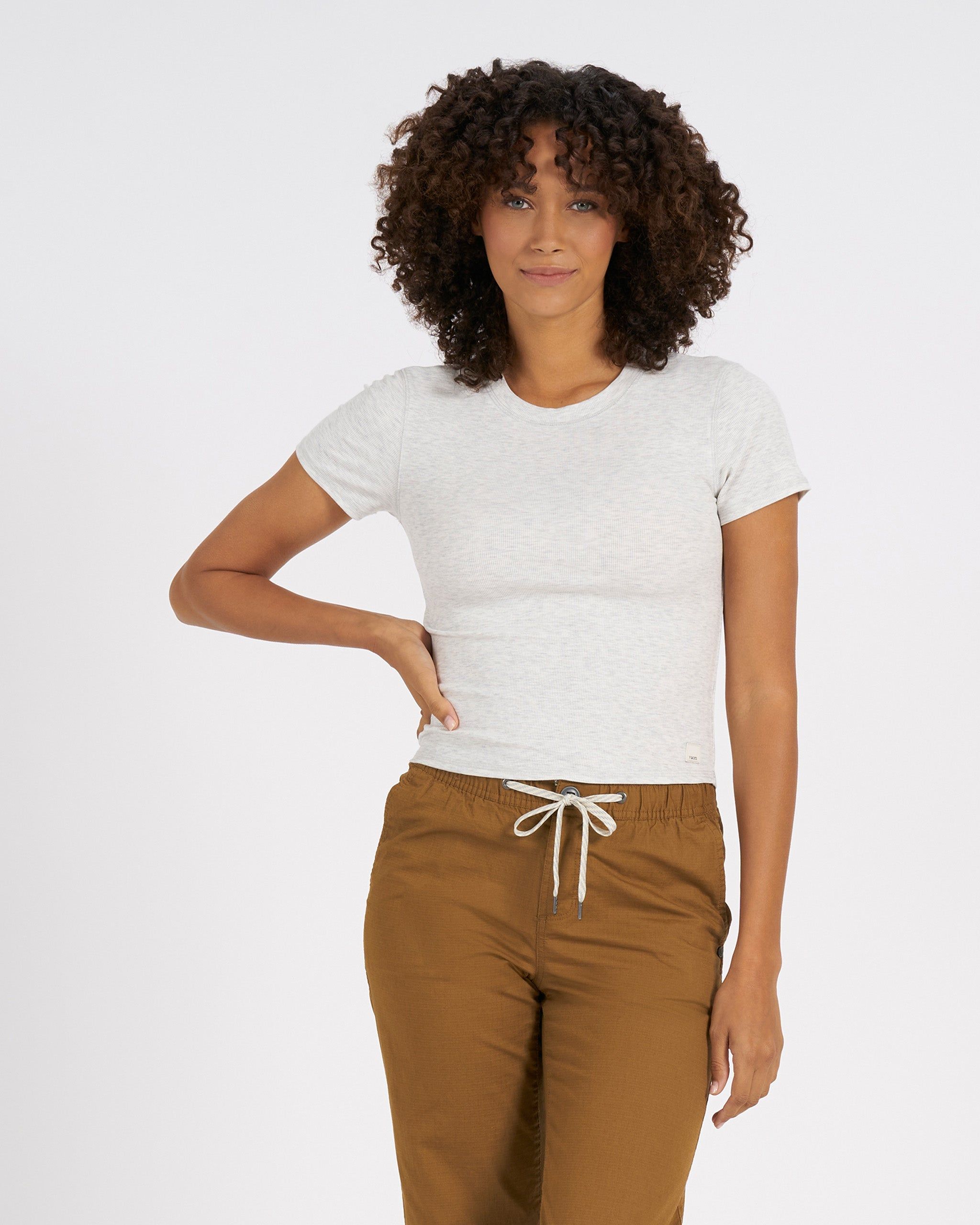 Pose Fitted Tee | White Heather sold by Vuori product image thumbnail 4