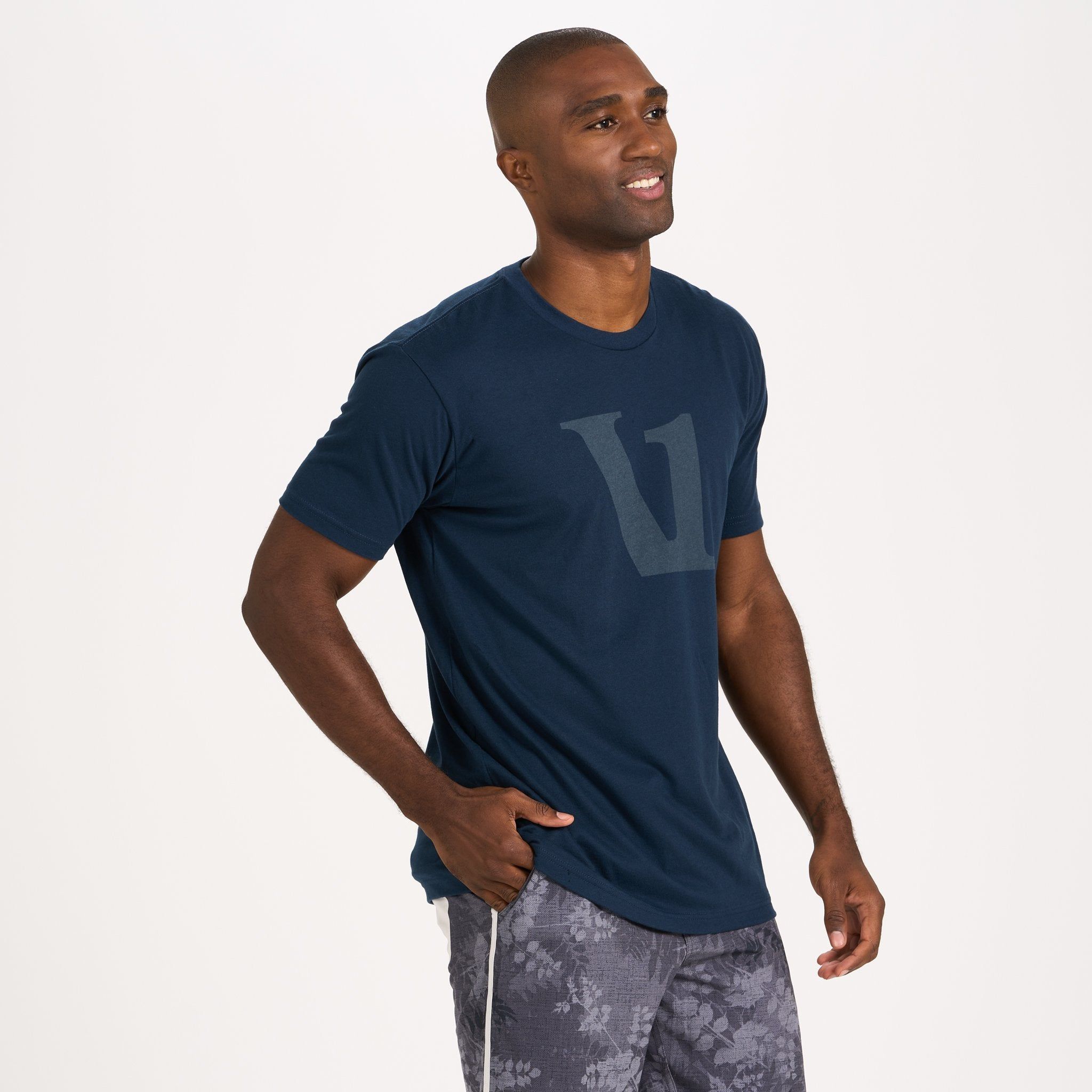 V1 Logo Tee | Navy sold by Vuori product image thumbnail 2