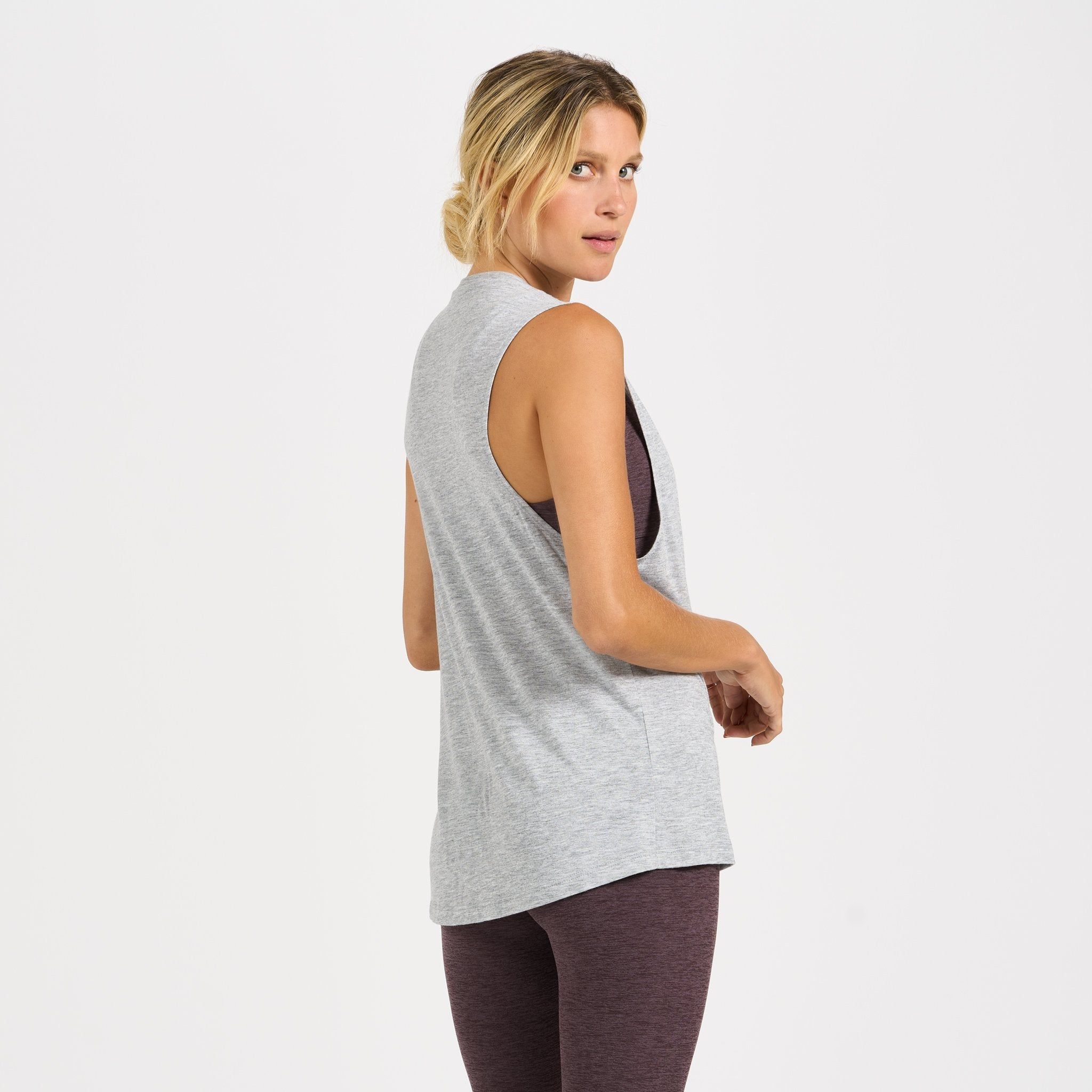 V1 Overlap Tank | Light Heather Grey sold by Vuori product image thumbnail 2