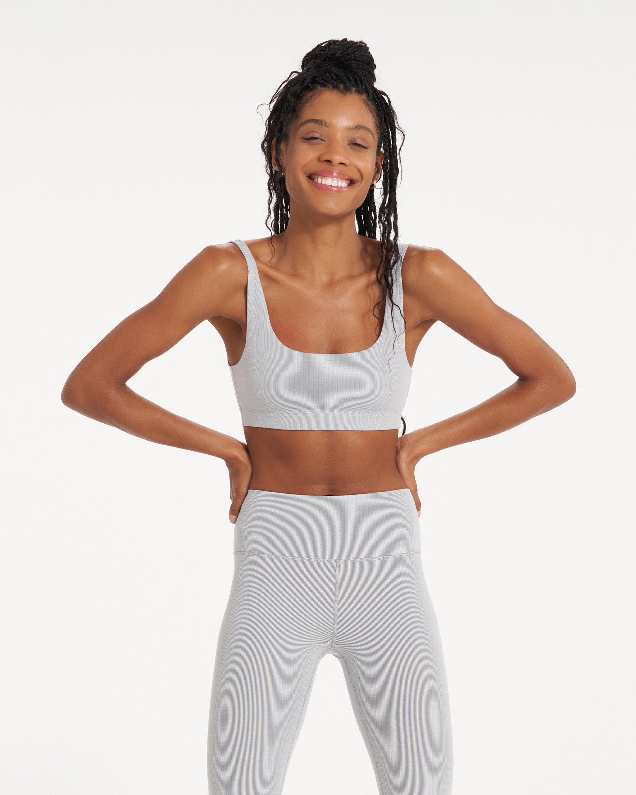 Lux Rib Daily Bra | Pale Grey Heather sold by Vuori product image thumbnail 2