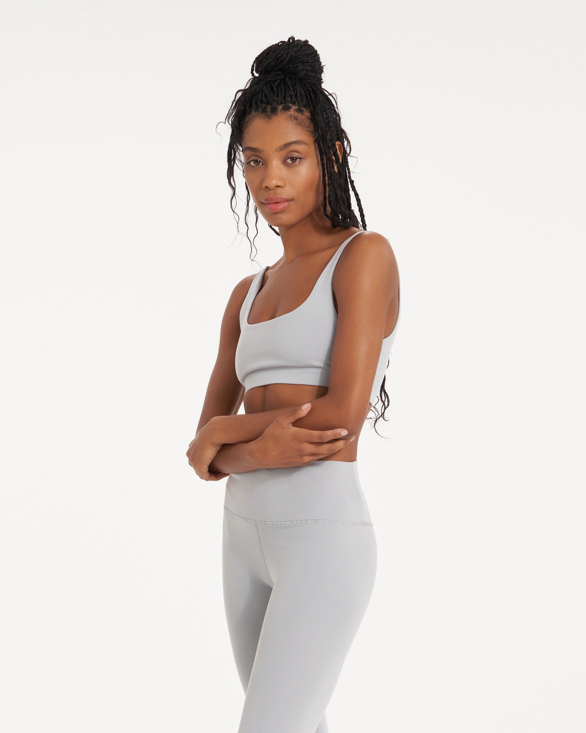 Lux Rib Daily Bra | Pale Grey Heather sold by Vuori product image thumbnail 3