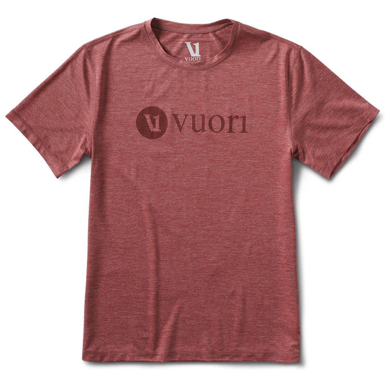 V1 Vuori Tech Tee | Saltwater Red Heather sold by Vuori