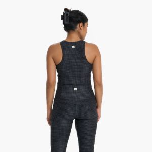 Elevation Plyo Tank | Charcoal Heather Gingham sold by Vuori