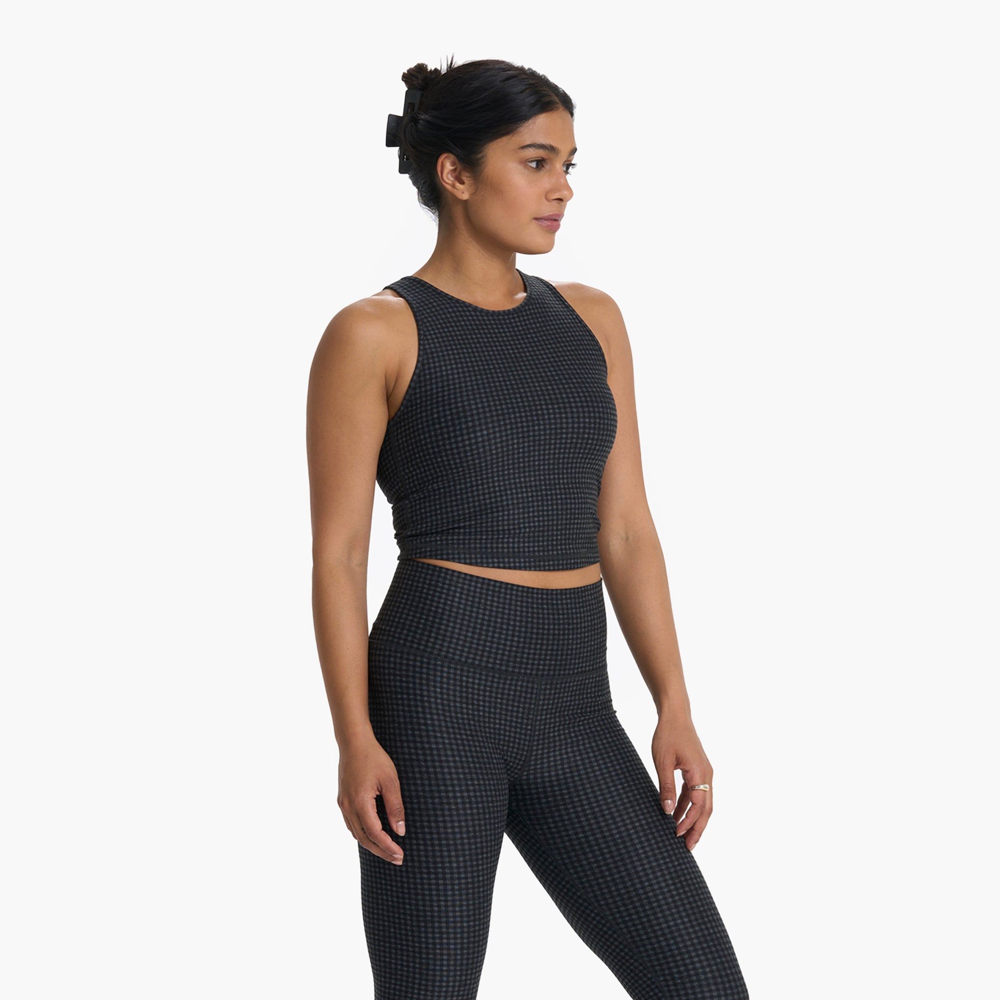 Elevation Plyo Tank | Charcoal Heather Gingham sold by Vuori product image thumbnail 2