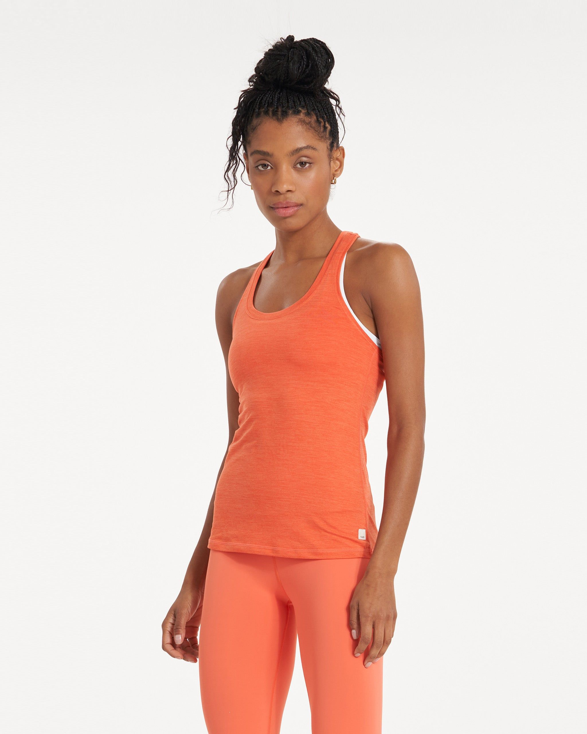 Lux Performance Tank | Grapefruit Heather sold by Vuori