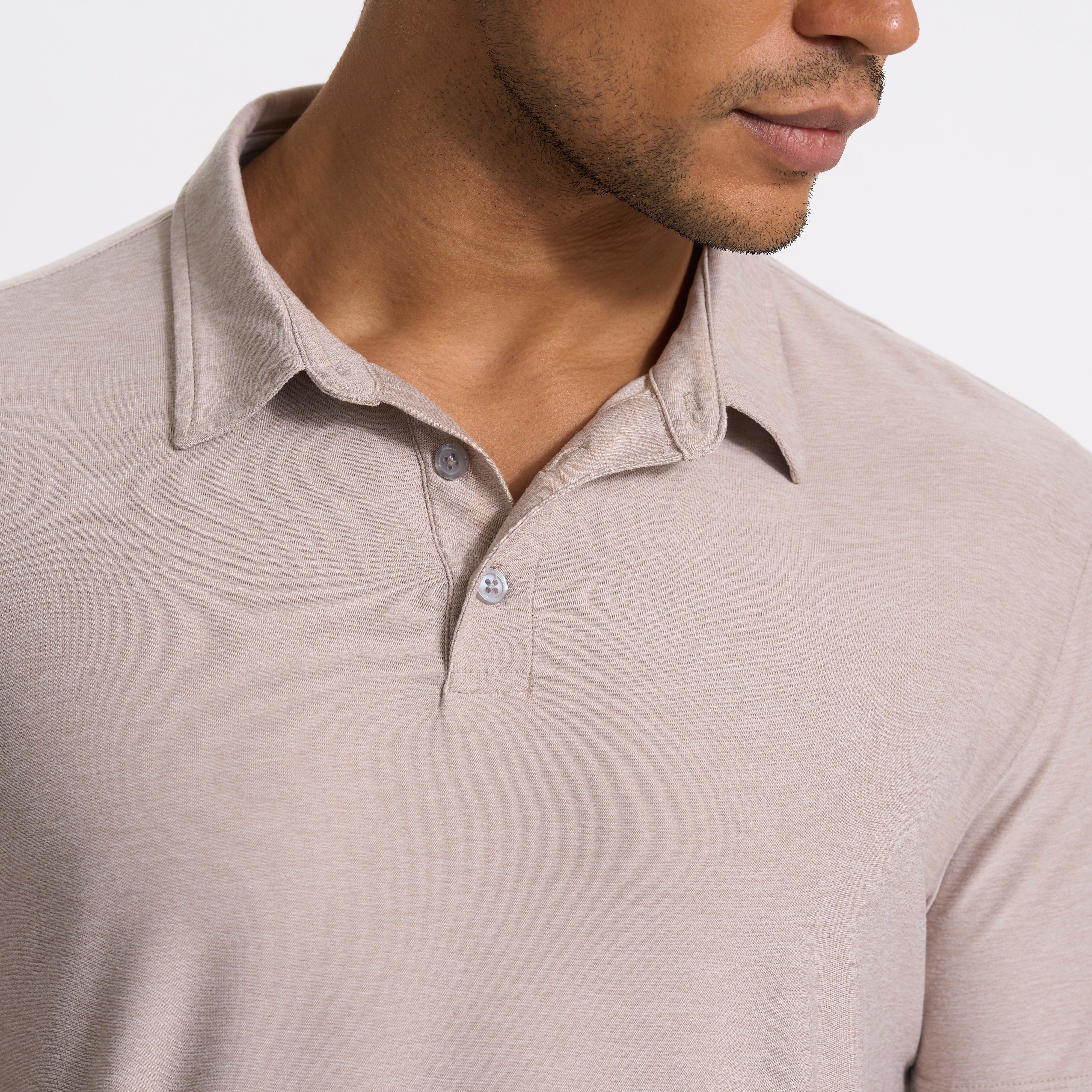 Strato Tech Polo | Oyster Heather sold by Vuori product image thumbnail 6