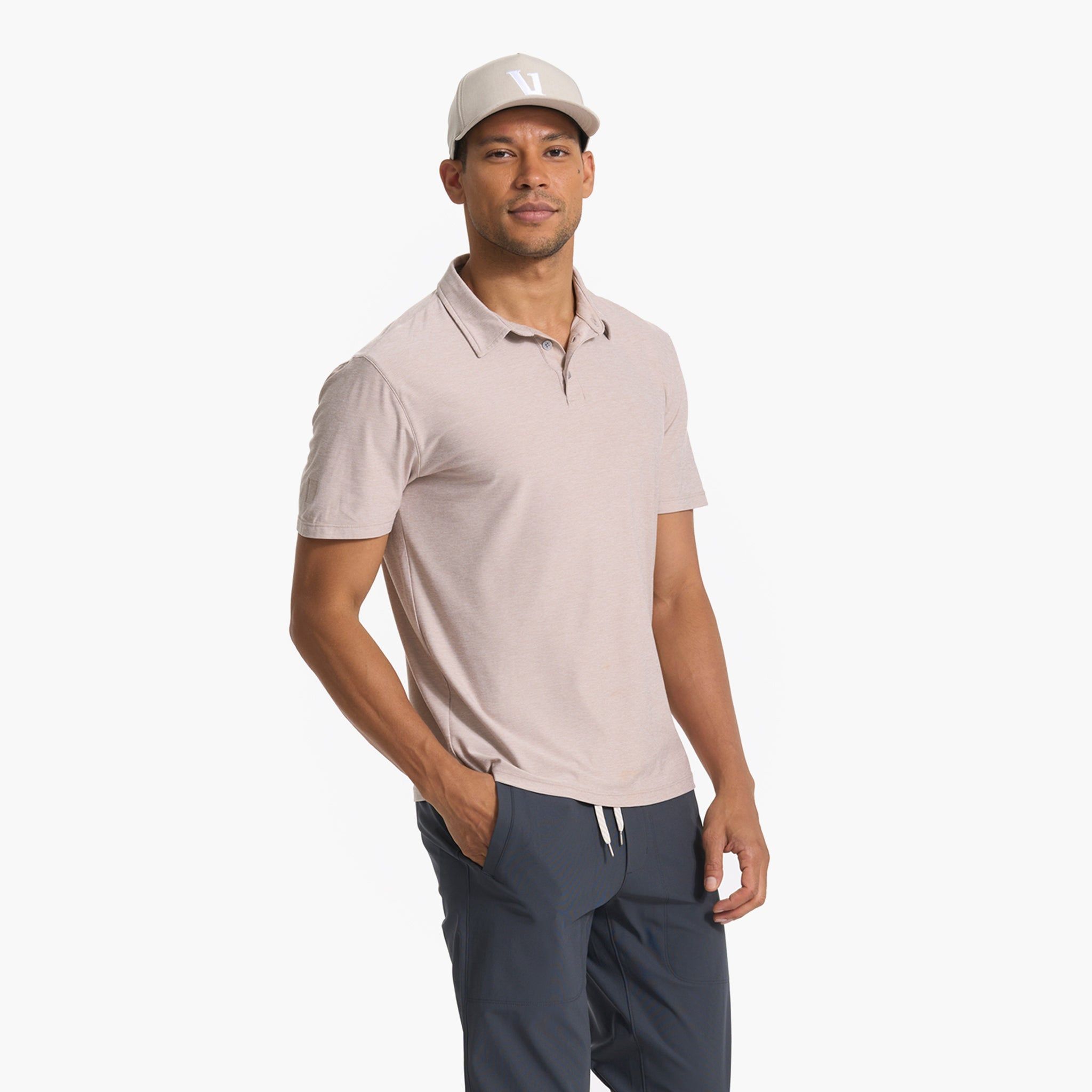 Strato Tech Polo | Oyster Heather sold by Vuori product image thumbnail 5