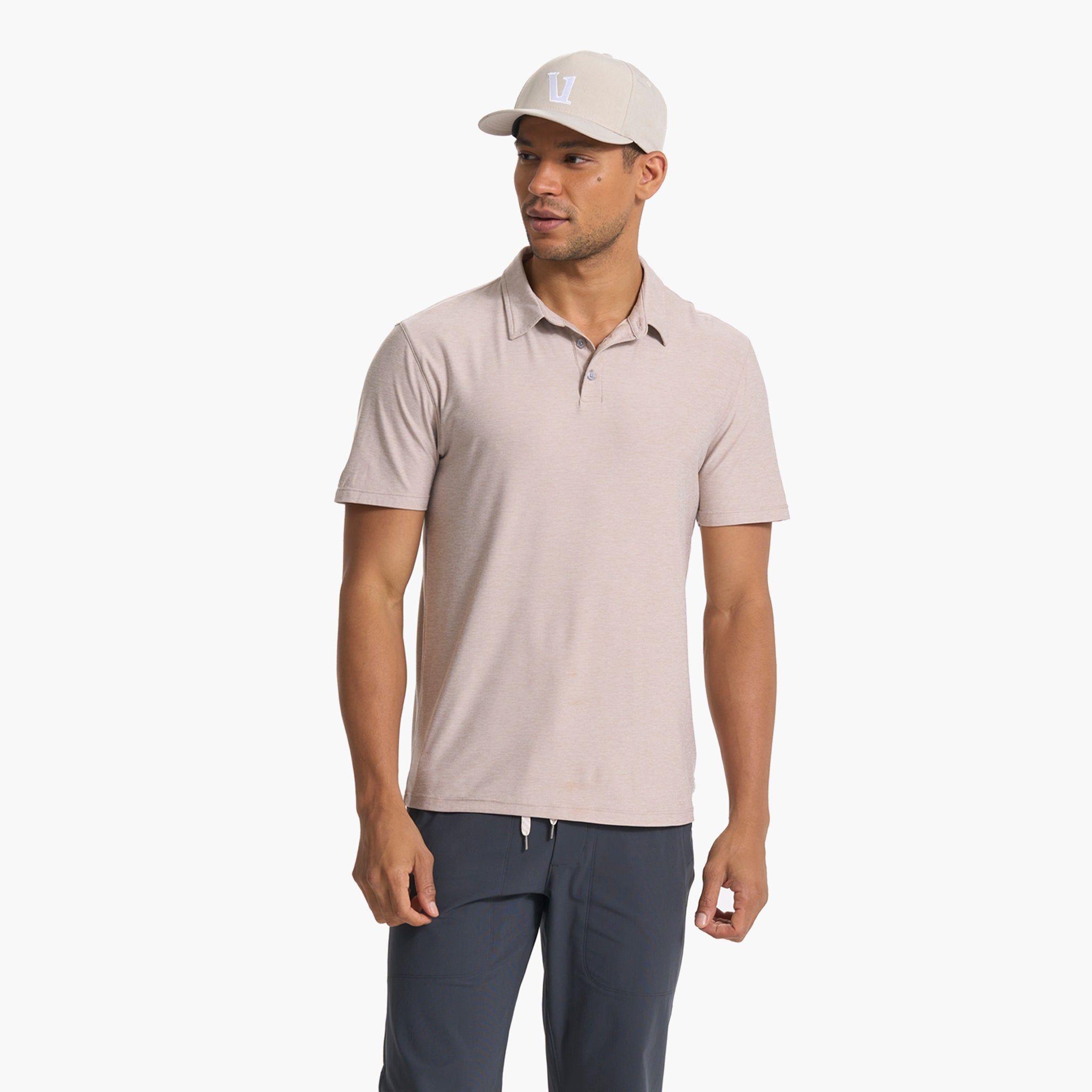 Strato Tech Polo | Oyster Heather sold by Vuori product image thumbnail 3
