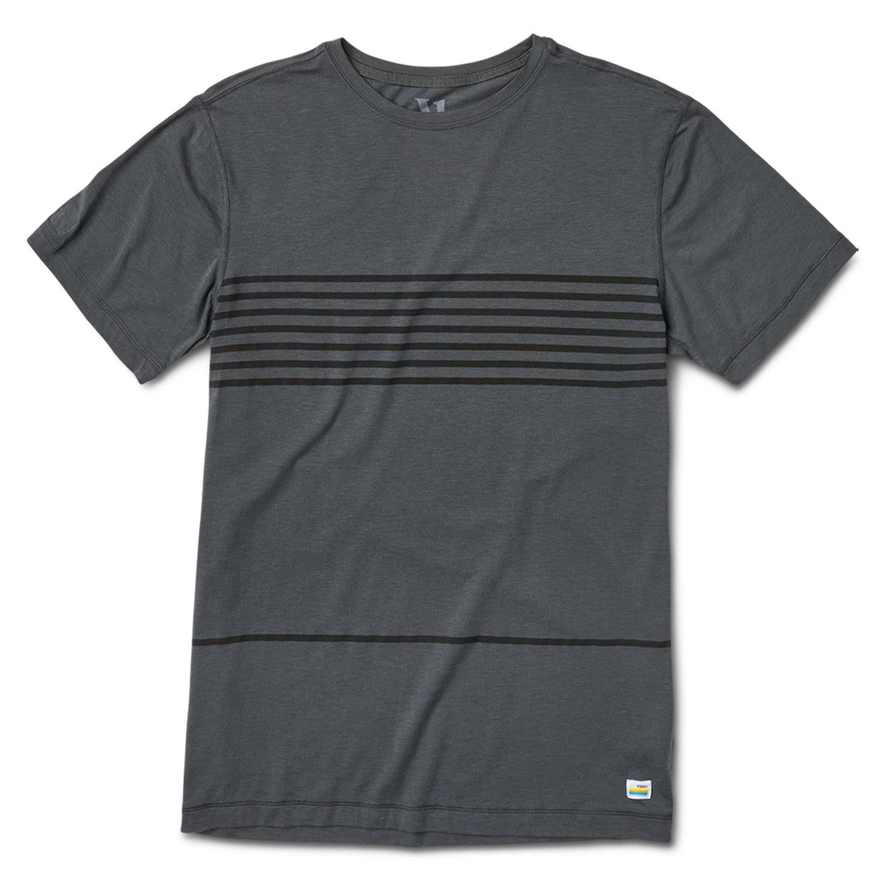 Tuvalu Tee | Charcoal Stripe sold by Vuori