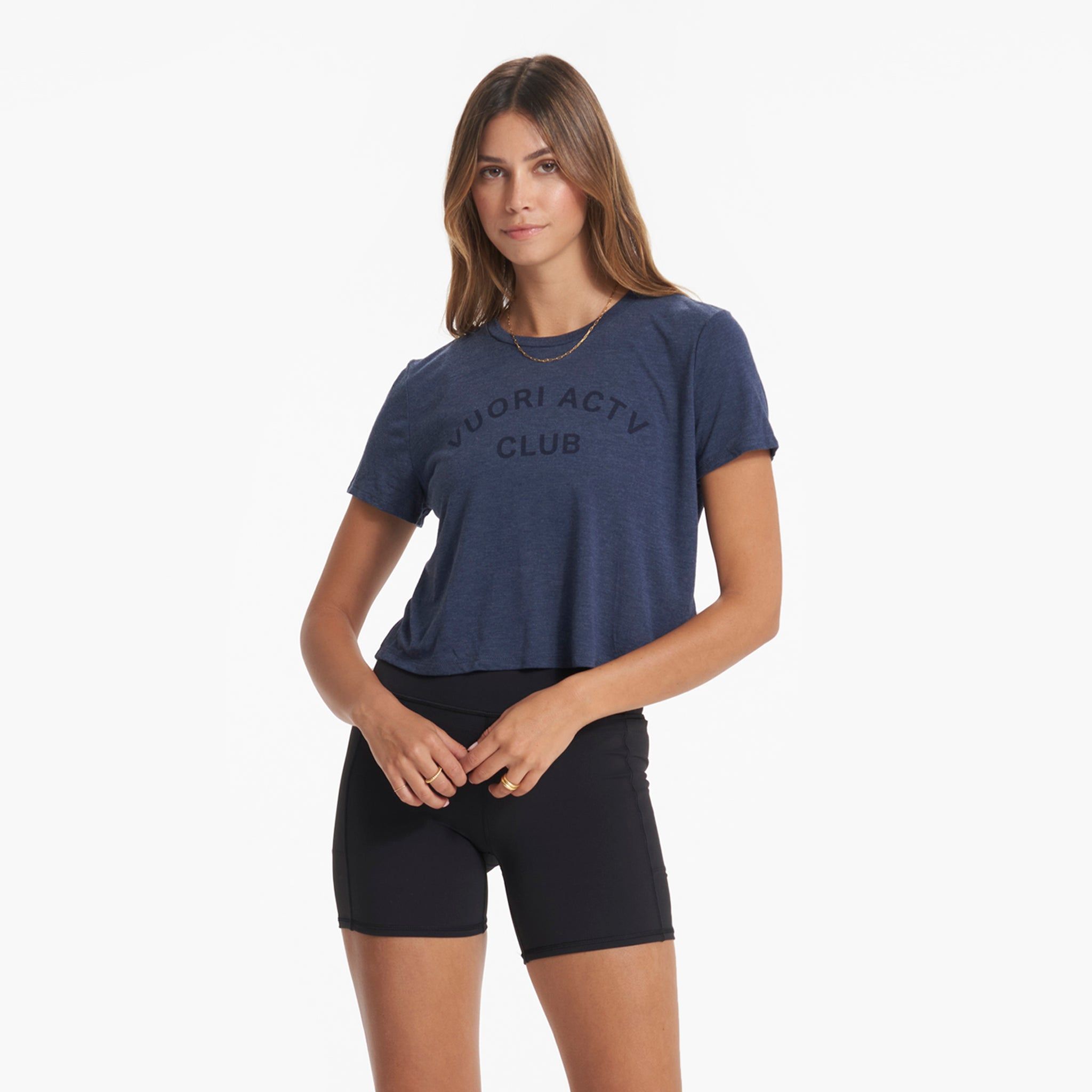 ACTV Club Tee | Navy Heather sold by Vuori