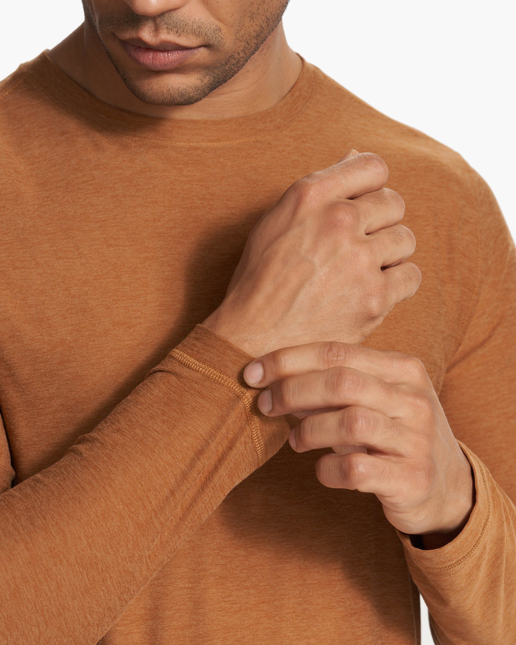 Long Sleeve Strato Tech Tee | Autumn Heather sold by Vuori product image thumbnail 6