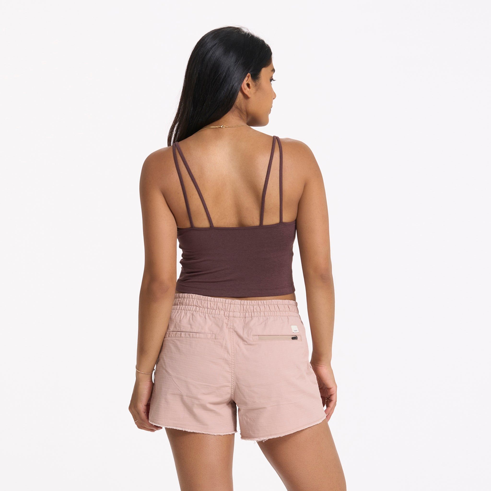 Halo Performance Crop | Chestnut Heather sold by Vuori product image thumbnail 4