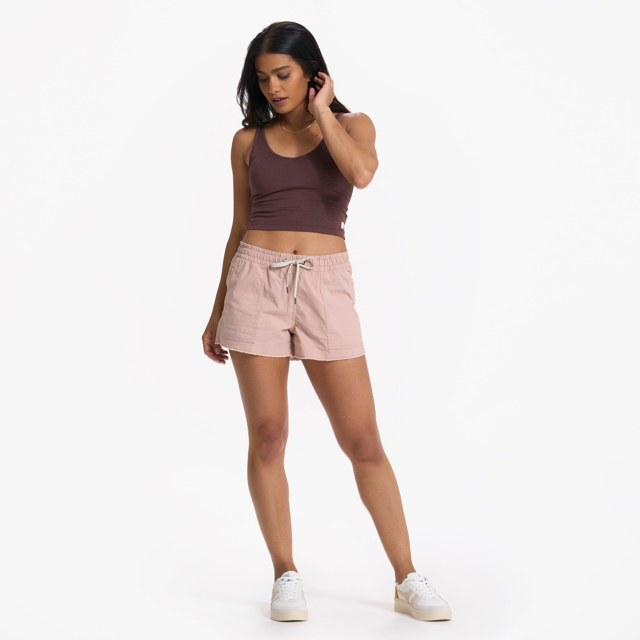 Halo Performance Crop | Chestnut Heather sold by Vuori product image thumbnail 5