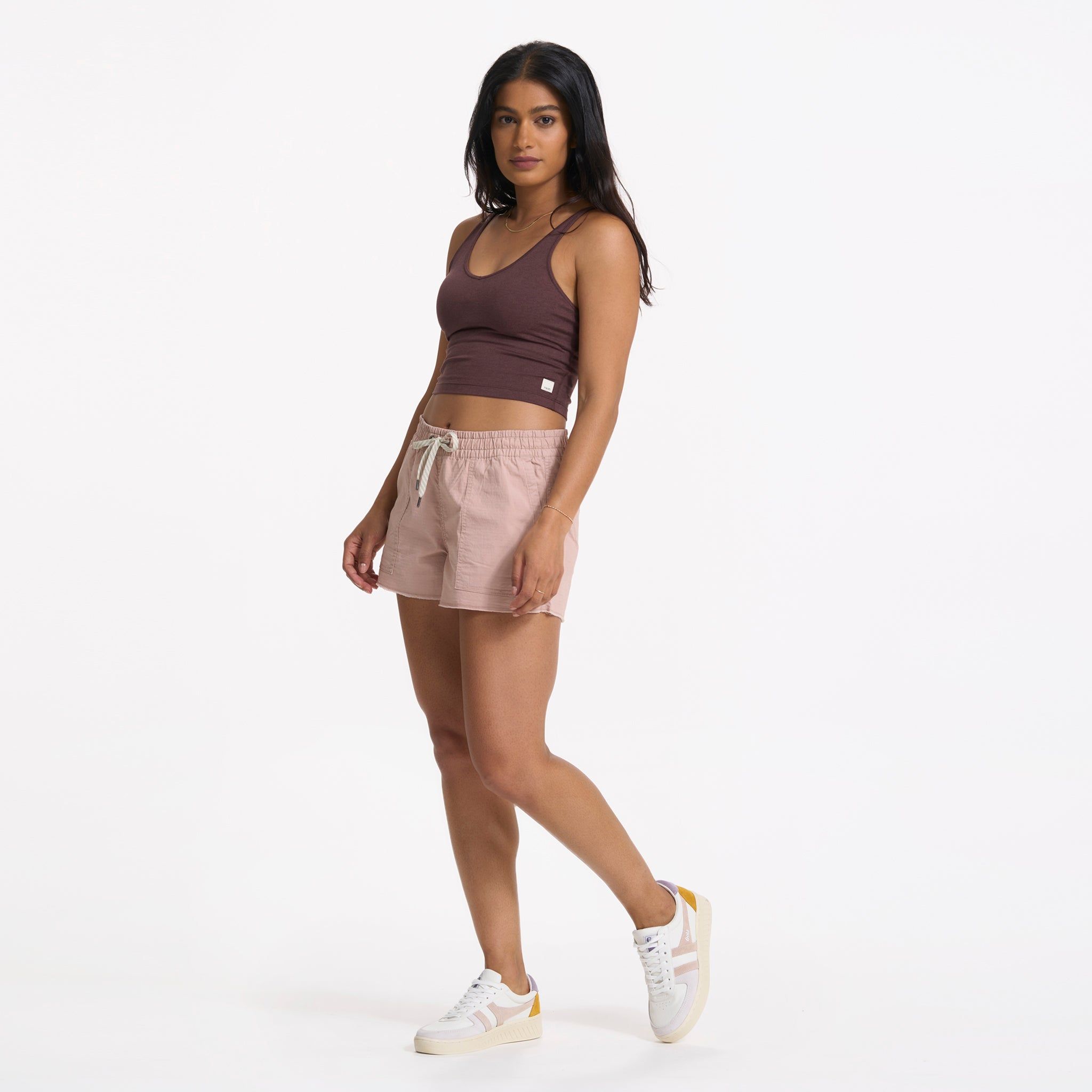 Halo Performance Crop | Chestnut Heather sold by Vuori product image thumbnail 6