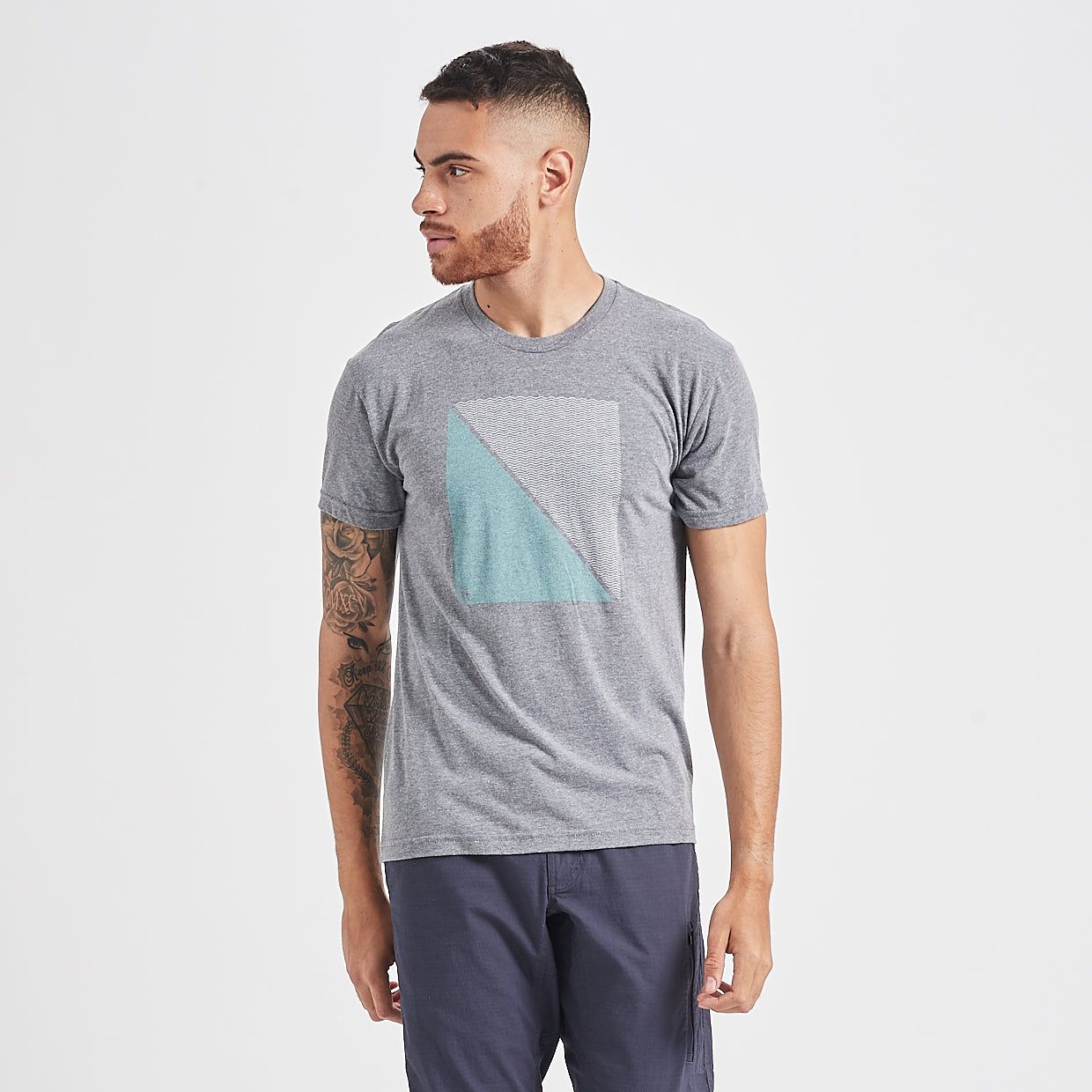 Diagonal Waves Tee | Heather Grey sold by Vuori product image thumbnail 2