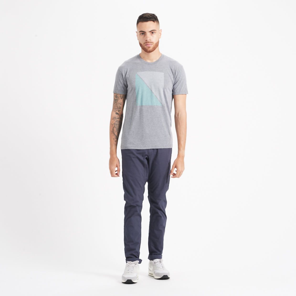 Diagonal Waves Tee | Heather Grey sold by Vuori product image thumbnail 3