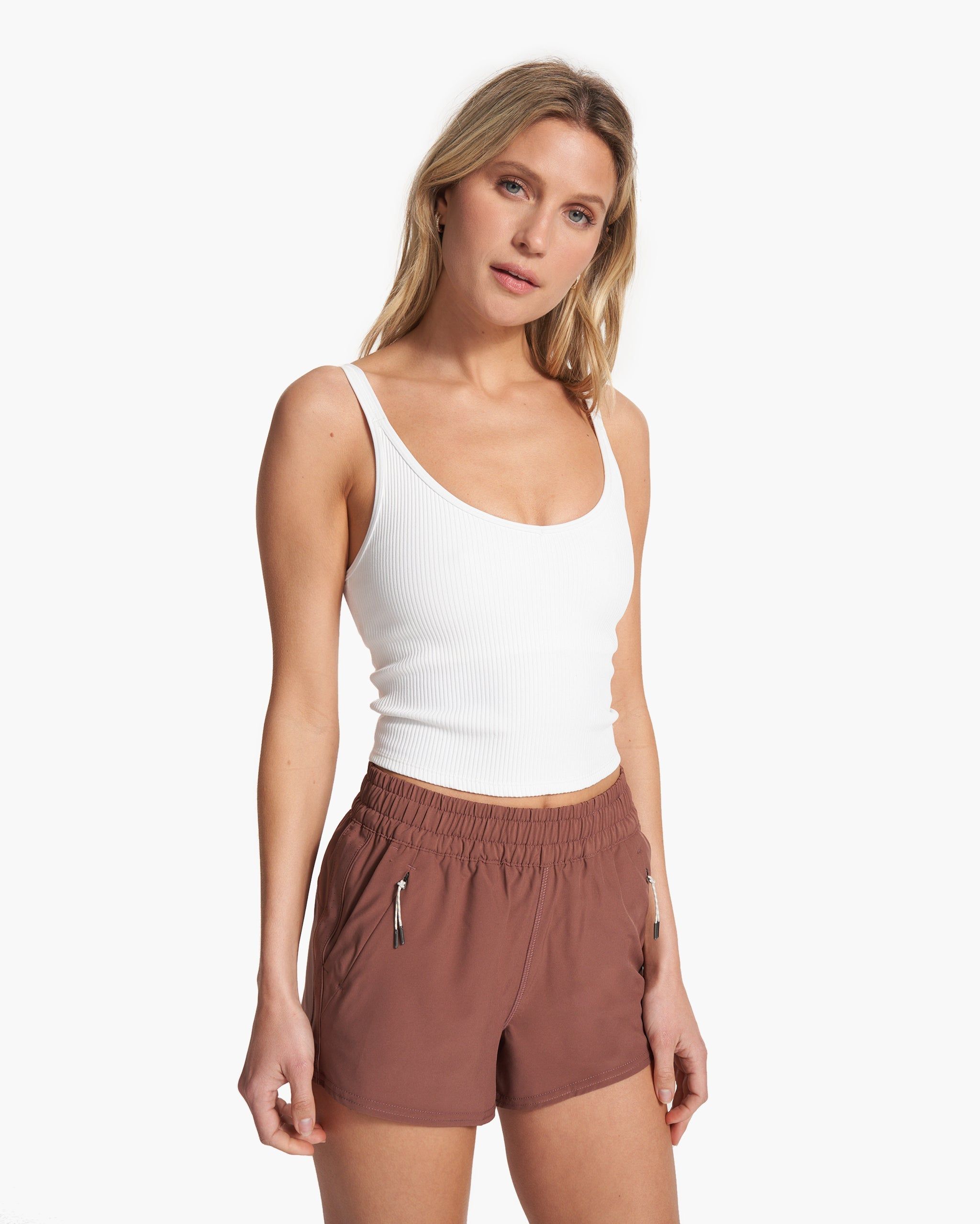 Rib Crop Tank | White sold by Vuori product image thumbnail 2