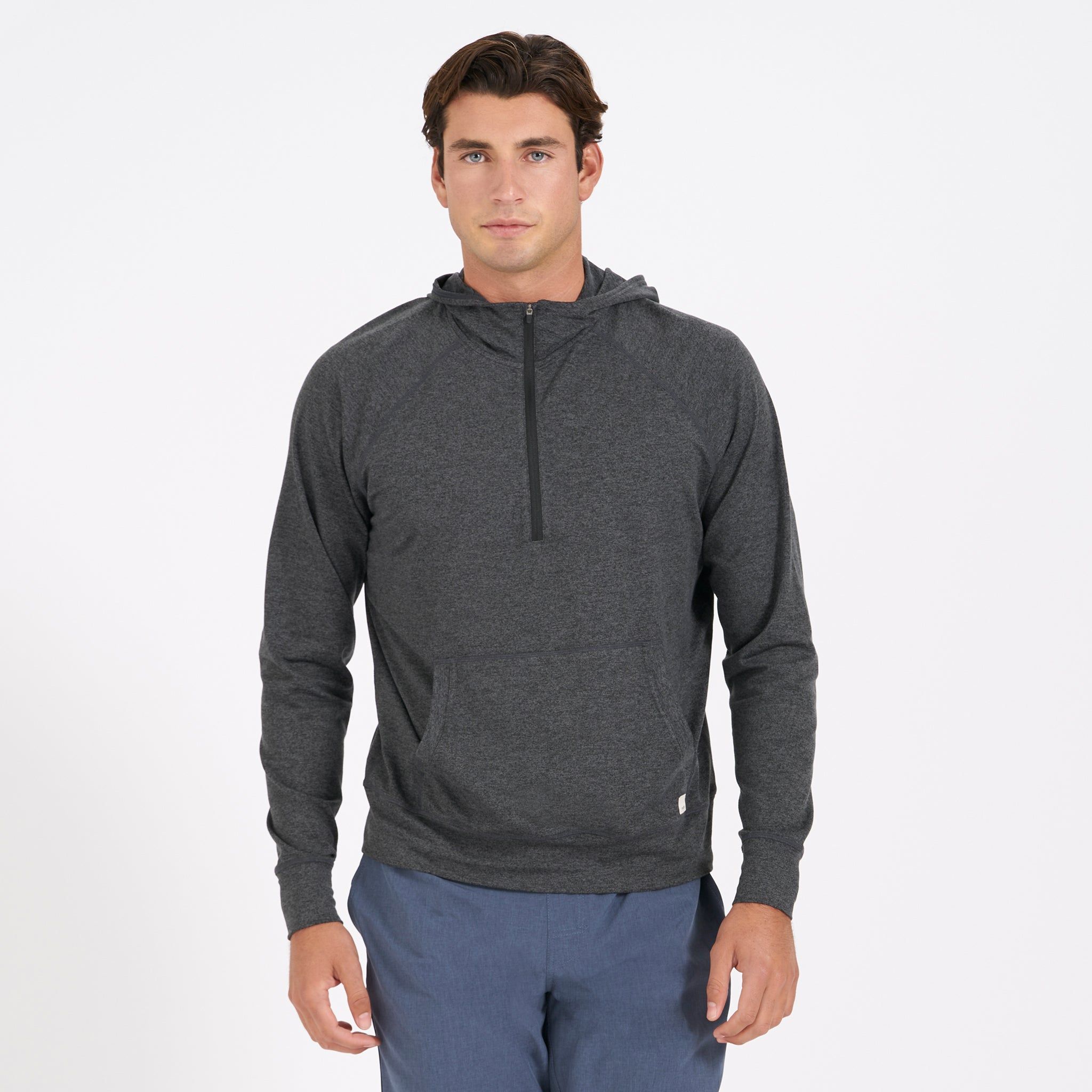 Ponto Performance Half Zip Hoodie | Charcoal Heather sold by Vuori product image thumbnail 2