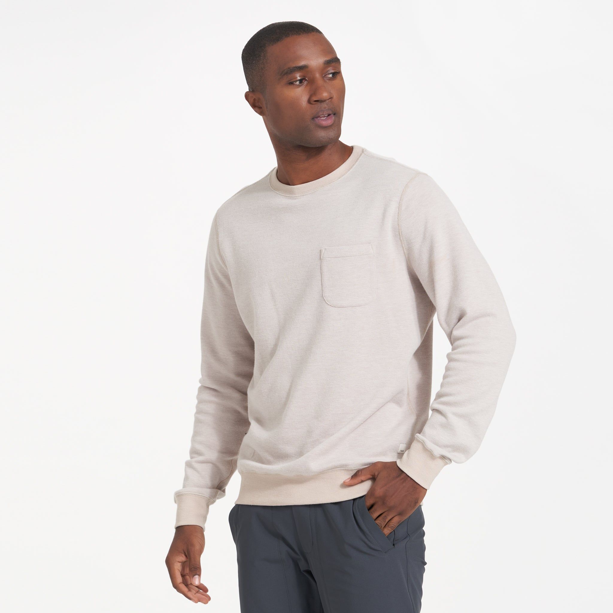 Jeffreys Pullover | Oyster Heather sold by Vuori product image thumbnail 3